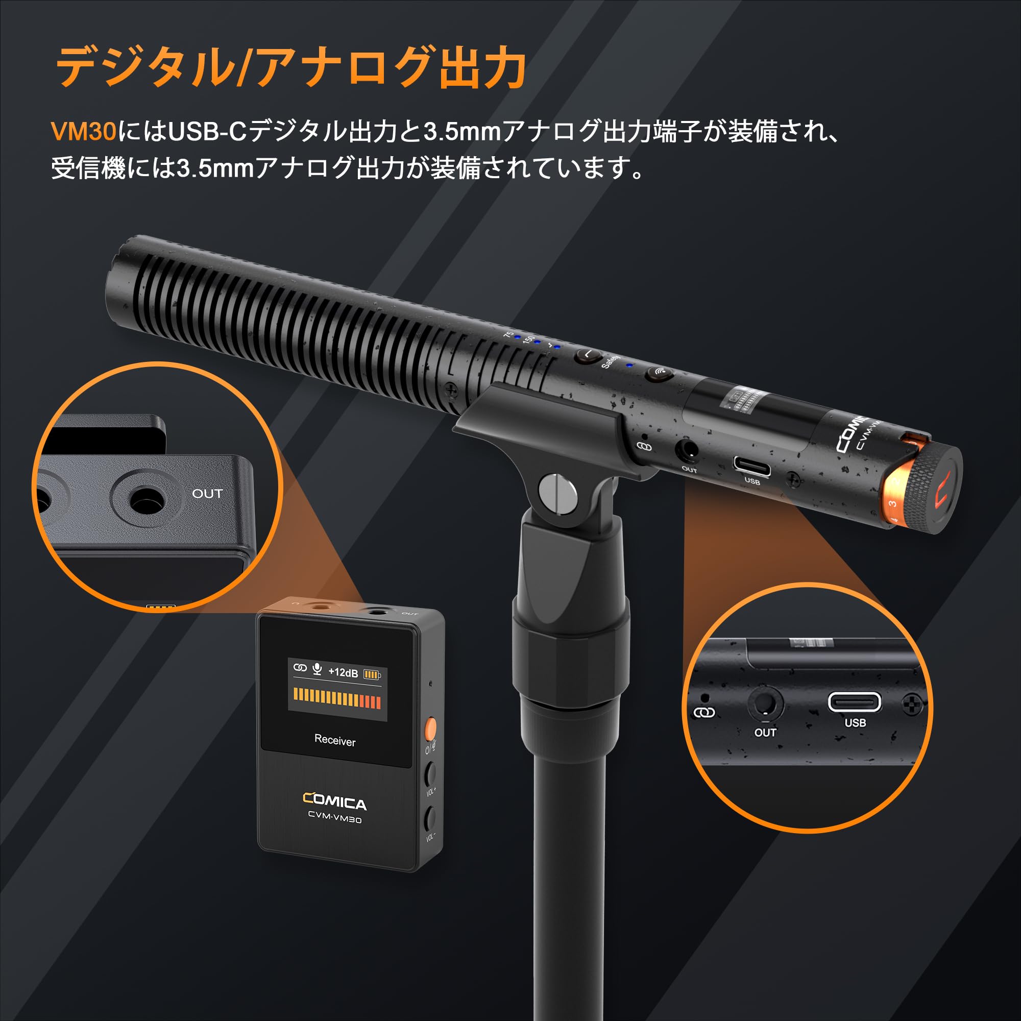 Amazon | COMICA VM30 ワイヤレス ガンマイク 75/150Hzローカット 高域