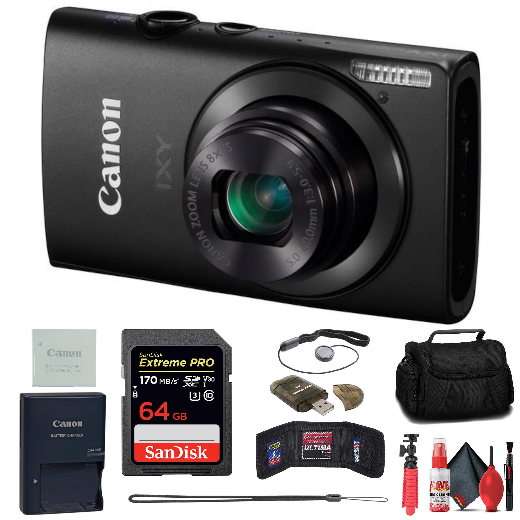 Amazon.com : Canon IXY 600F Digital Camera (Black) + 64GB Memory