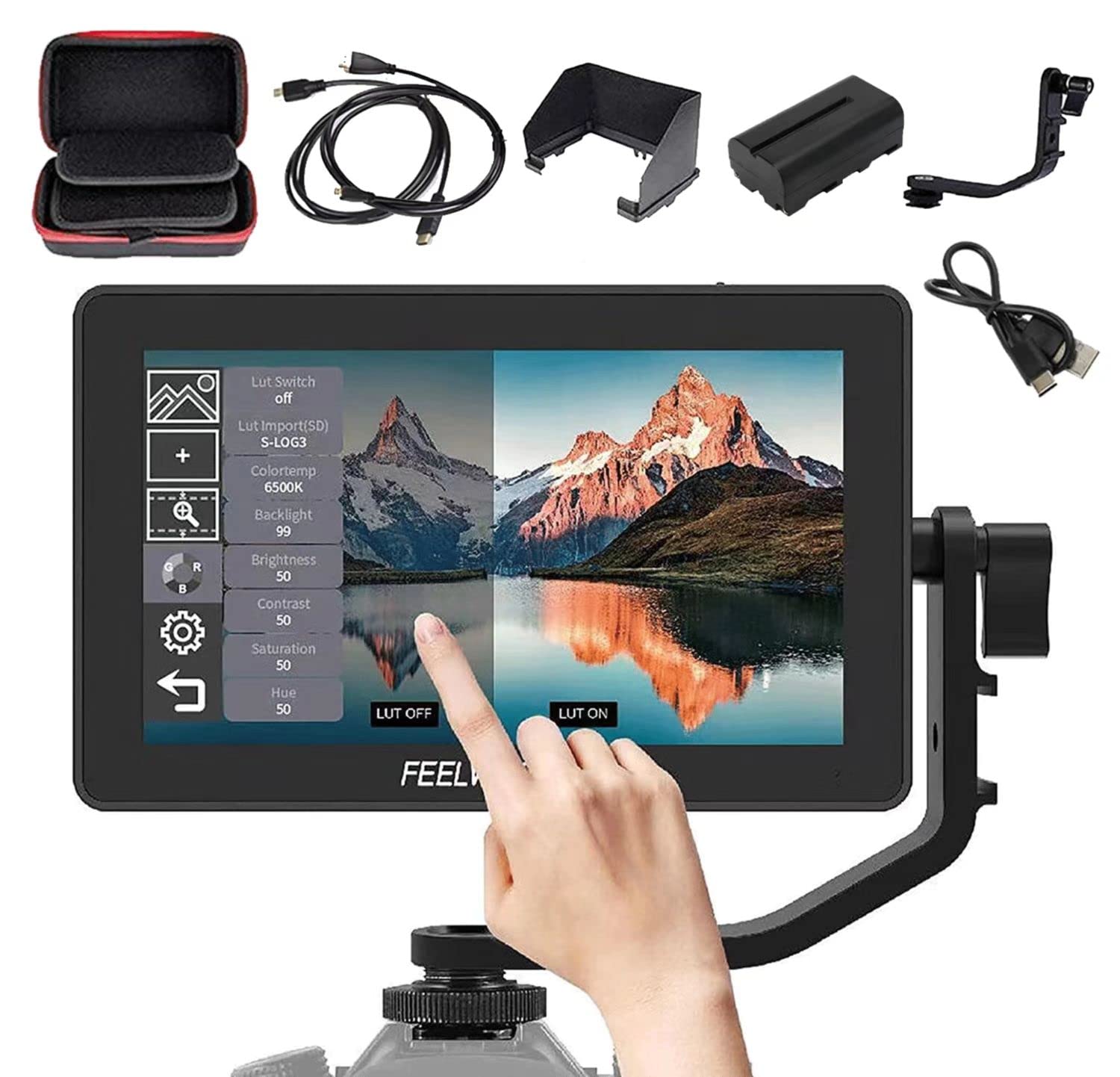 Amazon.com : FEELWORLD F6 Plus +Battery +Carry Case 6 inch DSLR