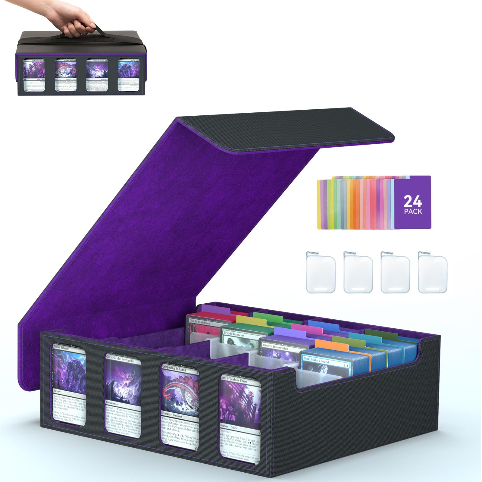 Amazon.com: SENVINI 4-Row Trading Card Storage Box, Bulk Cards
