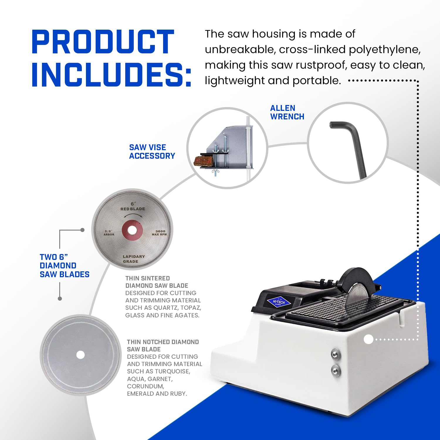 Amazon.co.jp: ハイテクダイヤモンド - 6インチの宝石用具 - 岩の切断