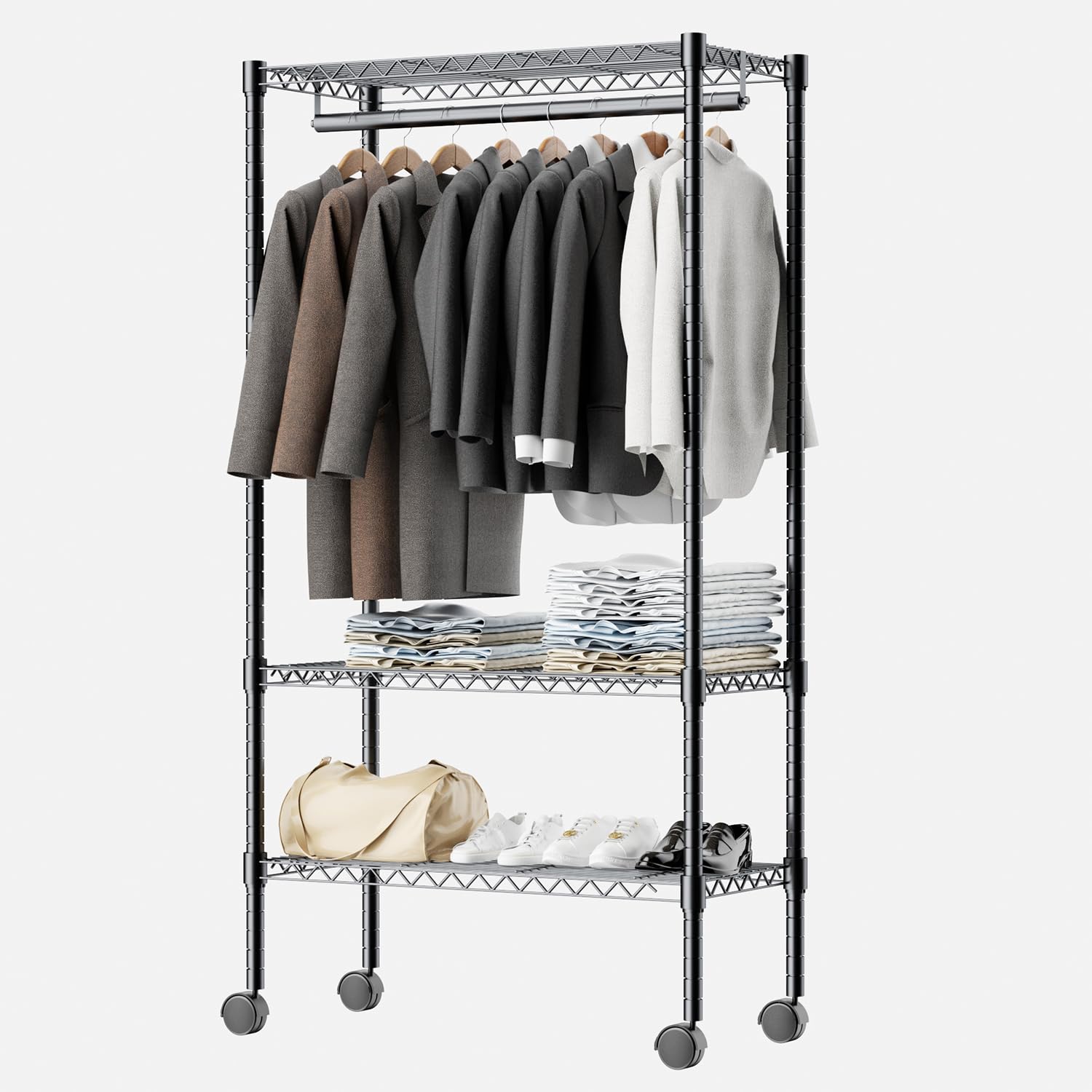 Amazon.co.jp: Luckycoco ハンガーラック 洋服ラック ワードローブ