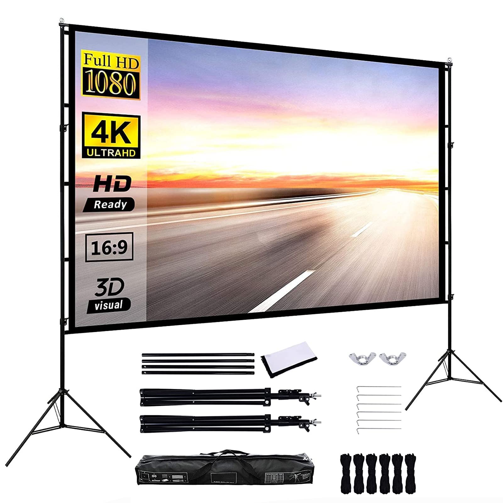 Amazon.co.jp: プロジェクタースクリーン 120インチ 16:9 スタンド付き