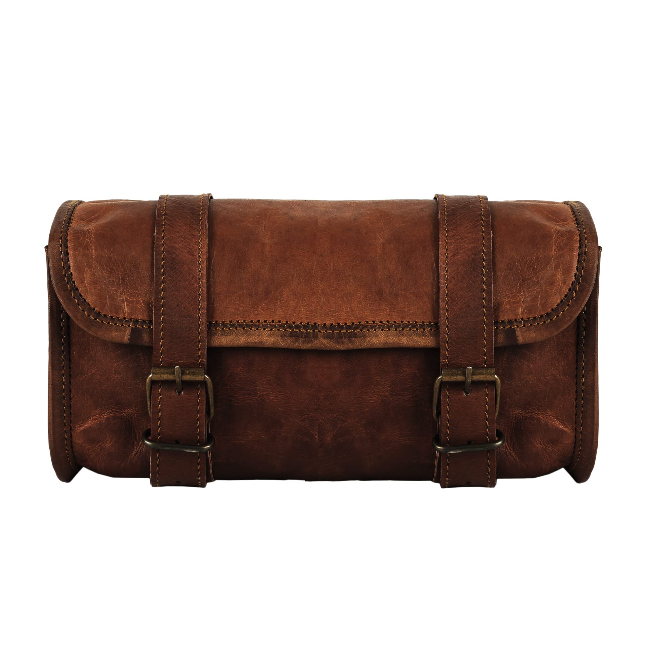 Amazon | オートバイ 本革 ビンテージ ツールバッグ ストラップ2本