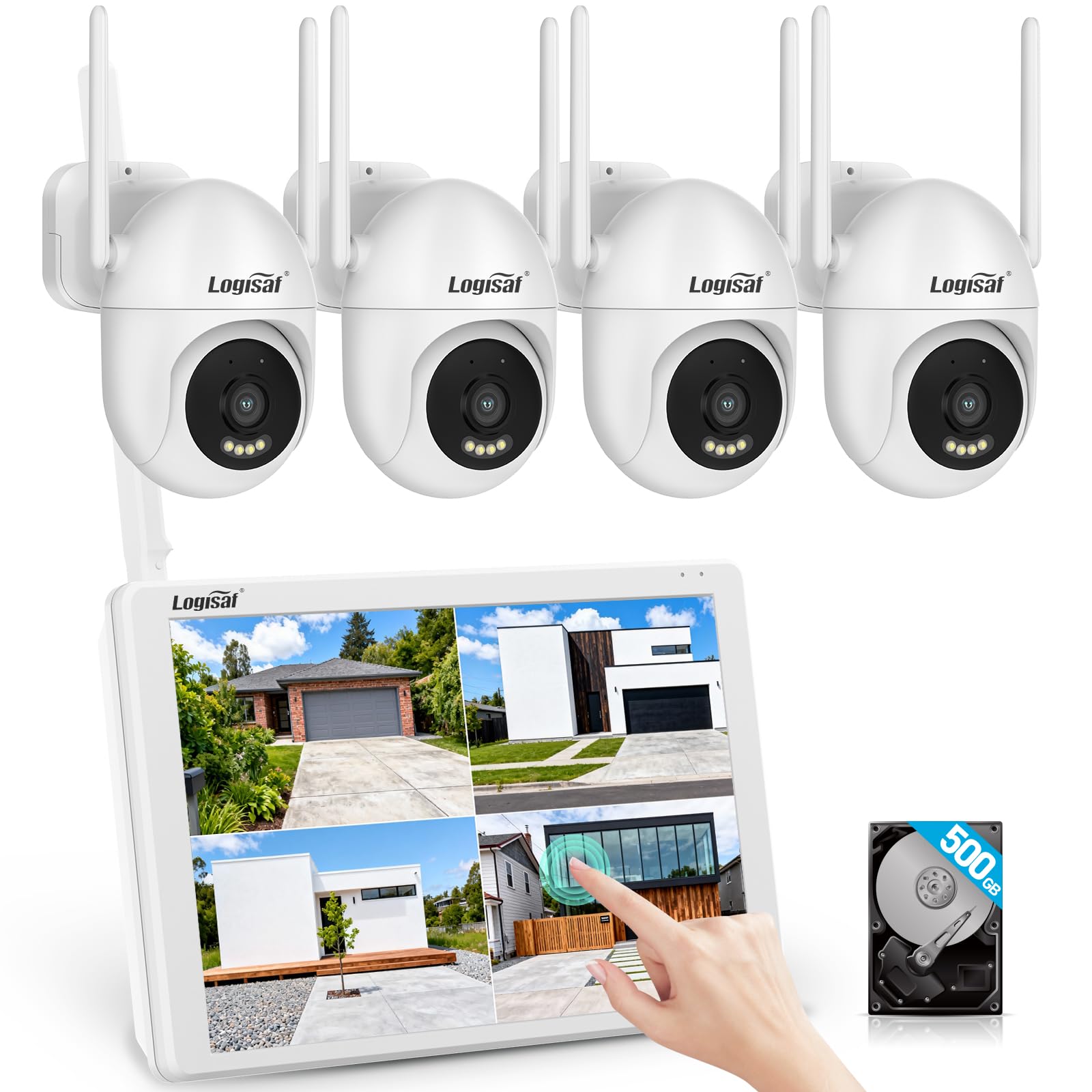 Amazon.co.jp: 【タッチパネル搭載・360°撮影】Logisaf 防犯カメラ