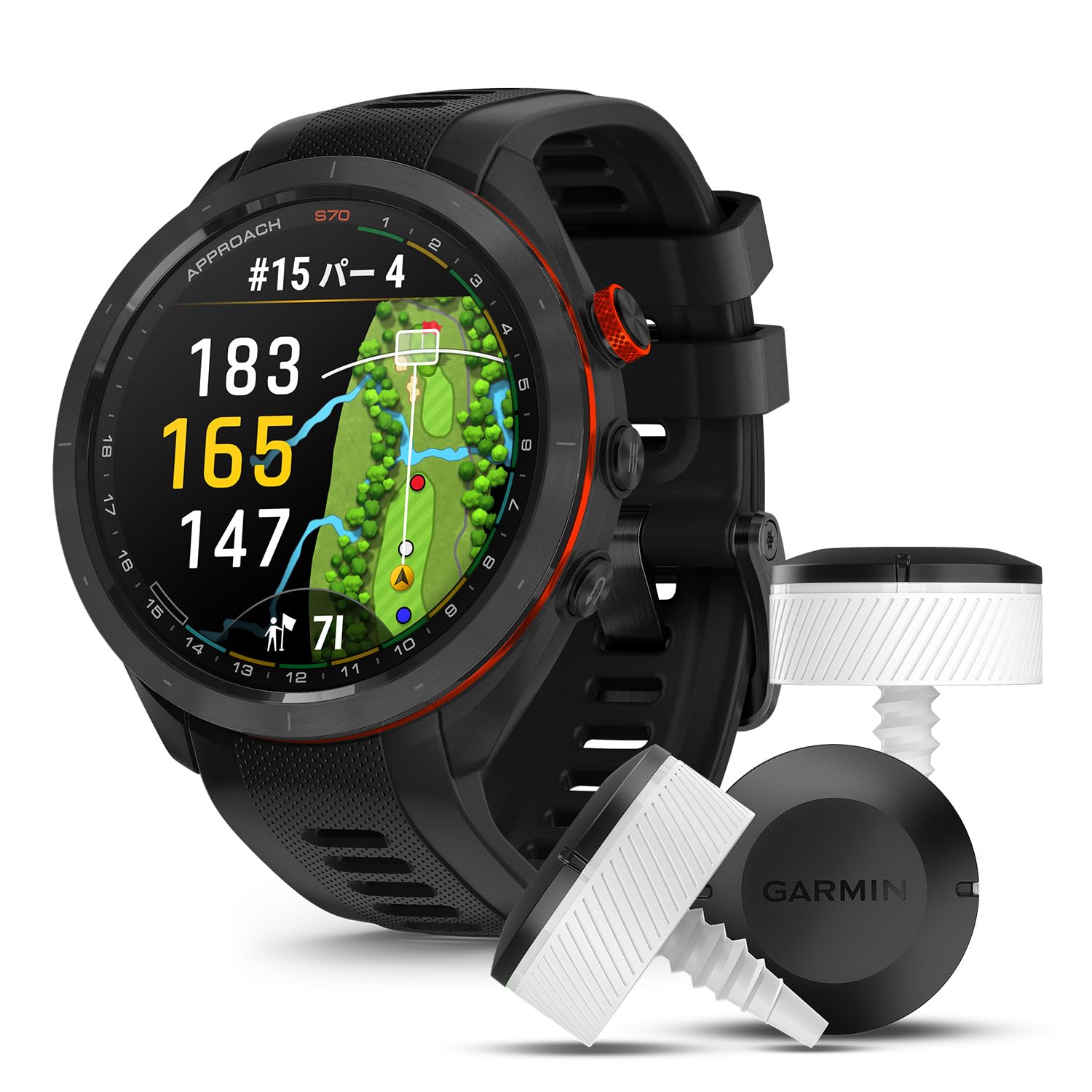 Amazon | ガーミン(GARMIN) Approach S70 47mm Black/Approach CT10