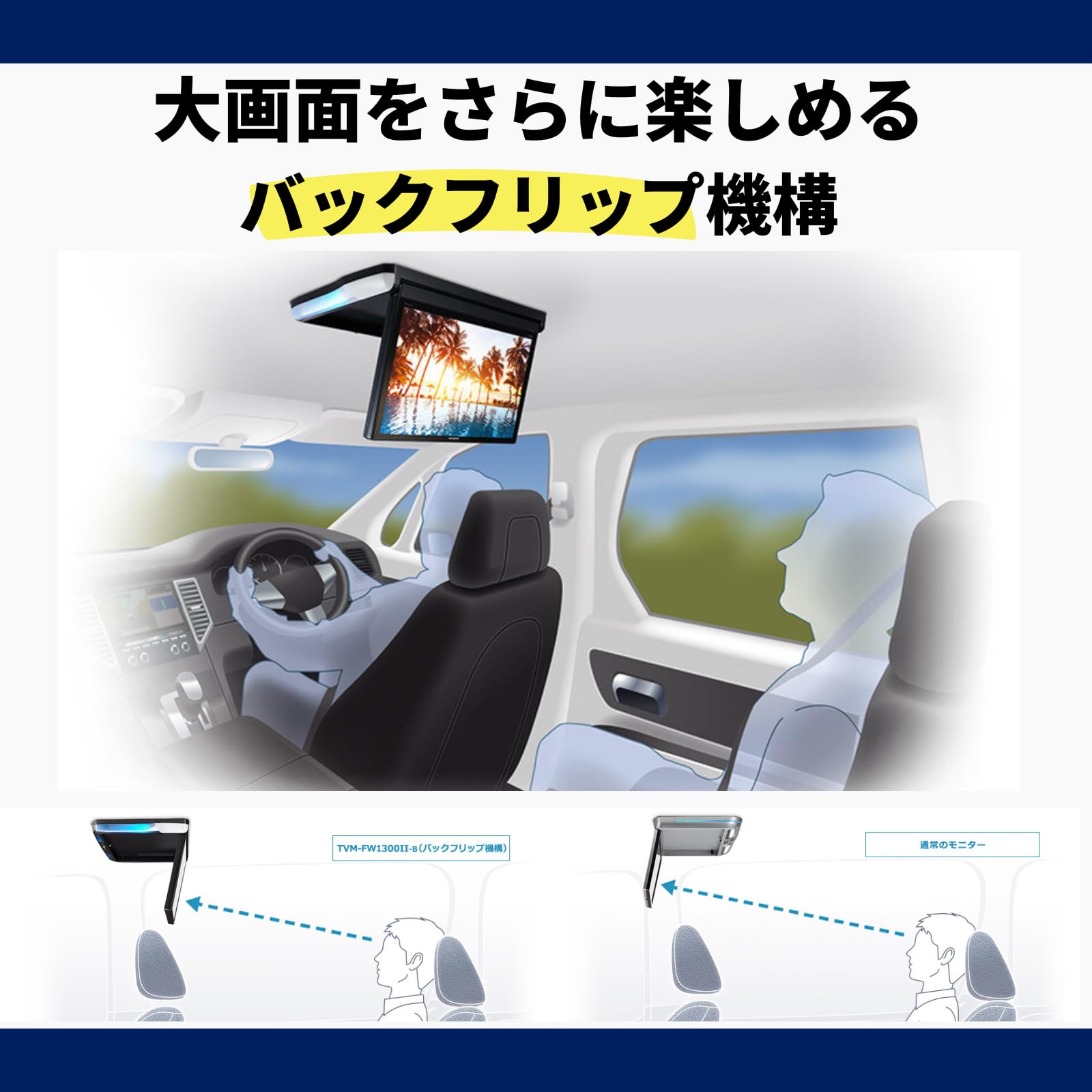 Amazon | Pioneer フリップダウンモニター TVM-FW1300-2-B 13.3インチ