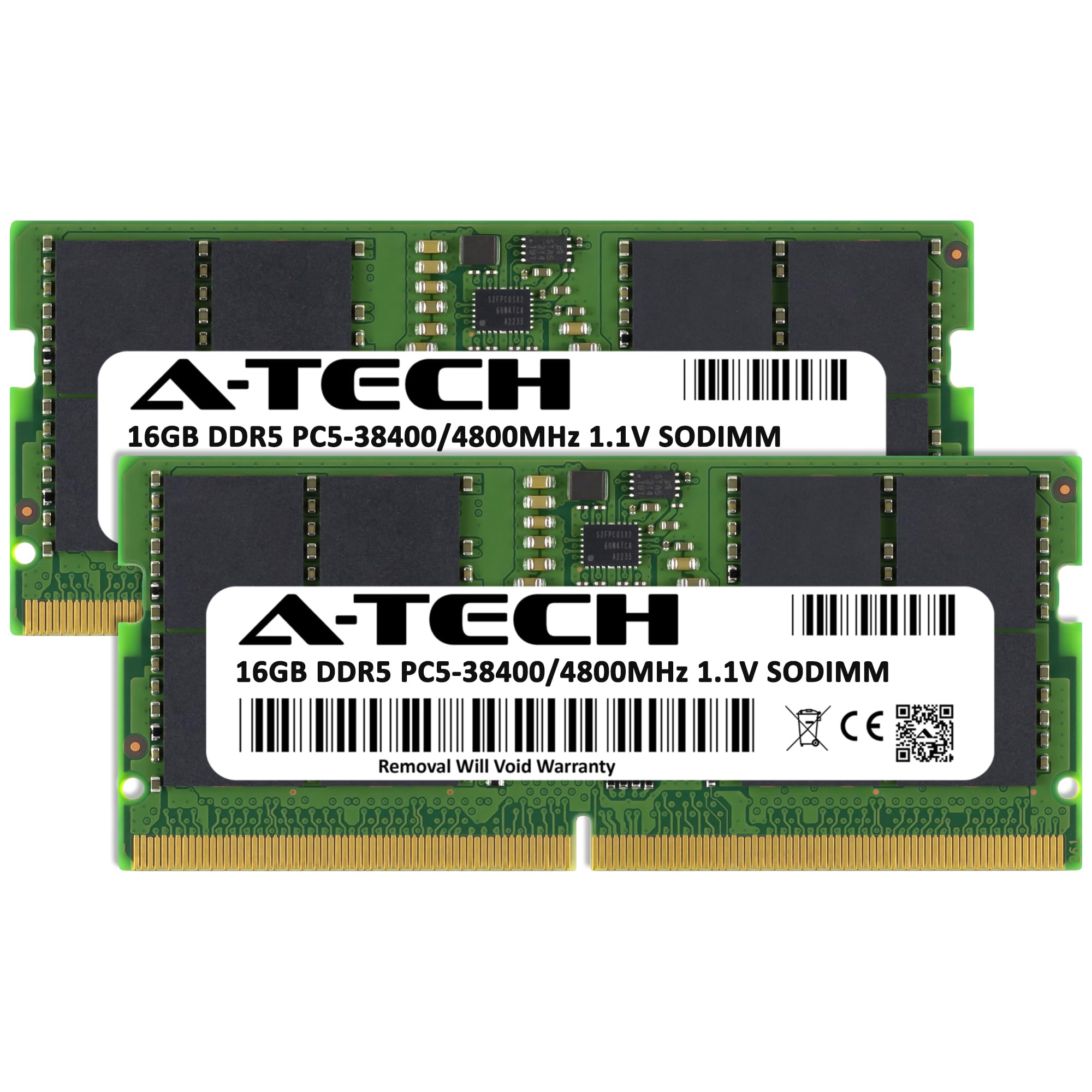 A-Tech 32GB Kit (2x16GB) DDR5 4800MHz PC5-38400 CL40 SODIMM 1.1V