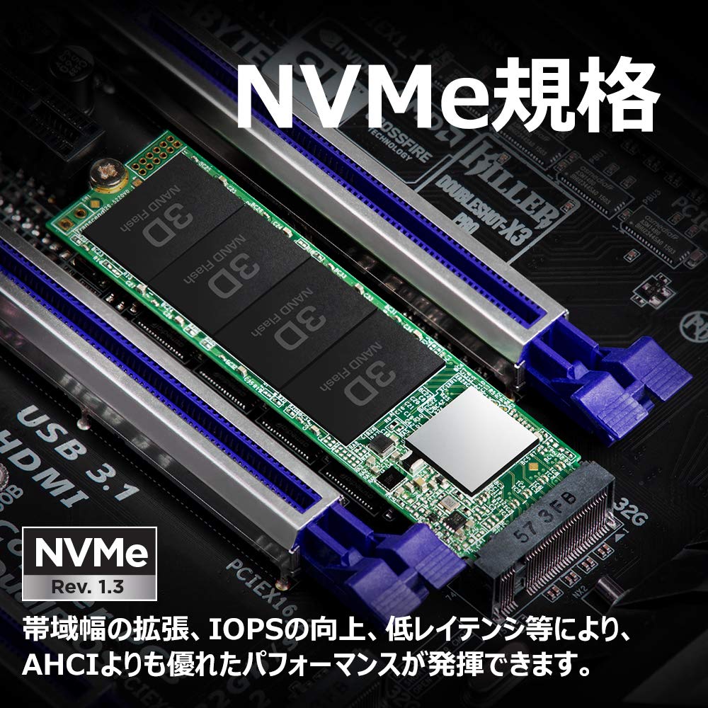 Amazon | トランセンド 500GB PCIe SSD M.2(2280) NVMe PCIe Gen3×4