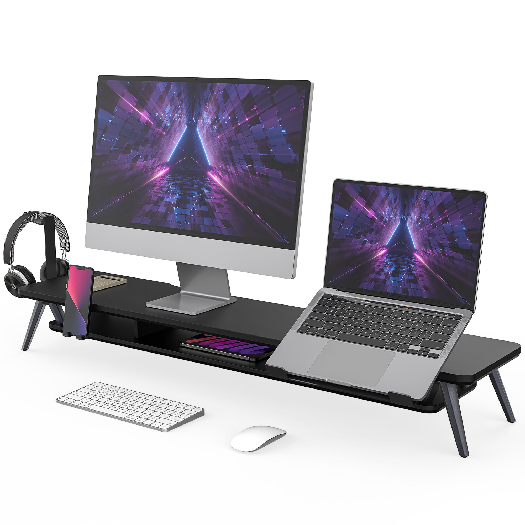 Amazon.co.jp: Fenge モニター台 卓上 机上台パソコン台 108cm横幅 2段