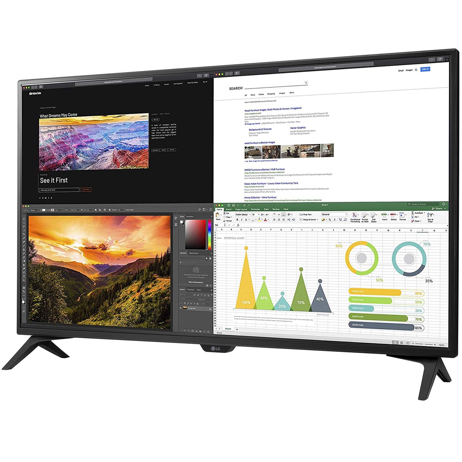 Amazon.co.jp: LG 43UN700T-B 43インチ 4K UHD 3840x2160 IPS USB-C