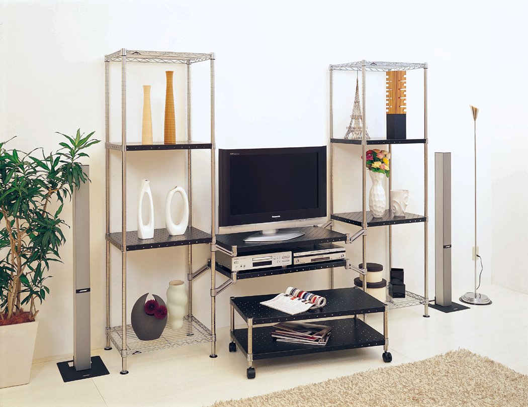 Amazon｜ホームエレクター パンチングシェルフ ブラック D350mm