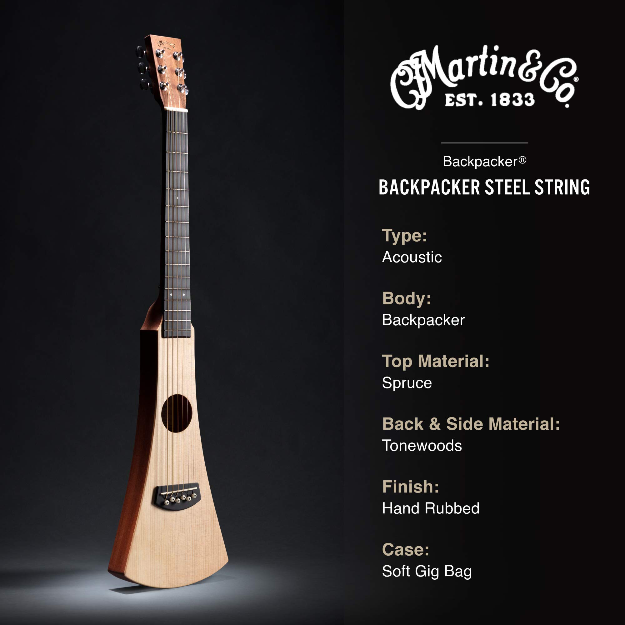 Martin Steel String Backpacker Travel Guitar with Bag : Amazon.in