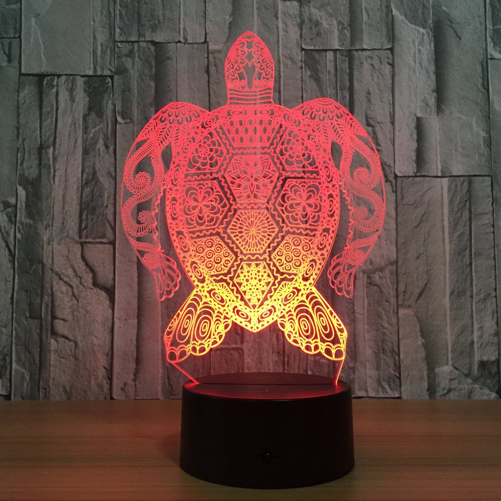 Sea Turtle 3D Night Light, 7 Colors Changing Optical Illusion