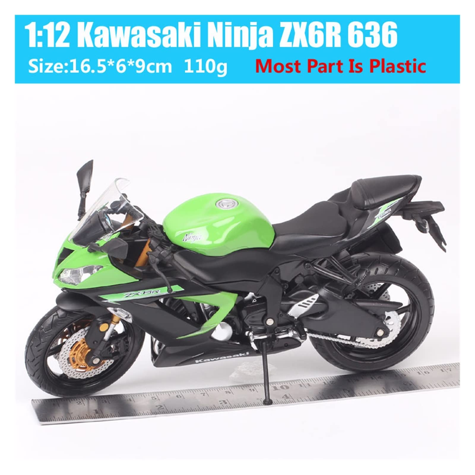 Amazon.com: PHYUIDS 1:12 Scale Kawasaki Ninja 636 ZX 6R Racing