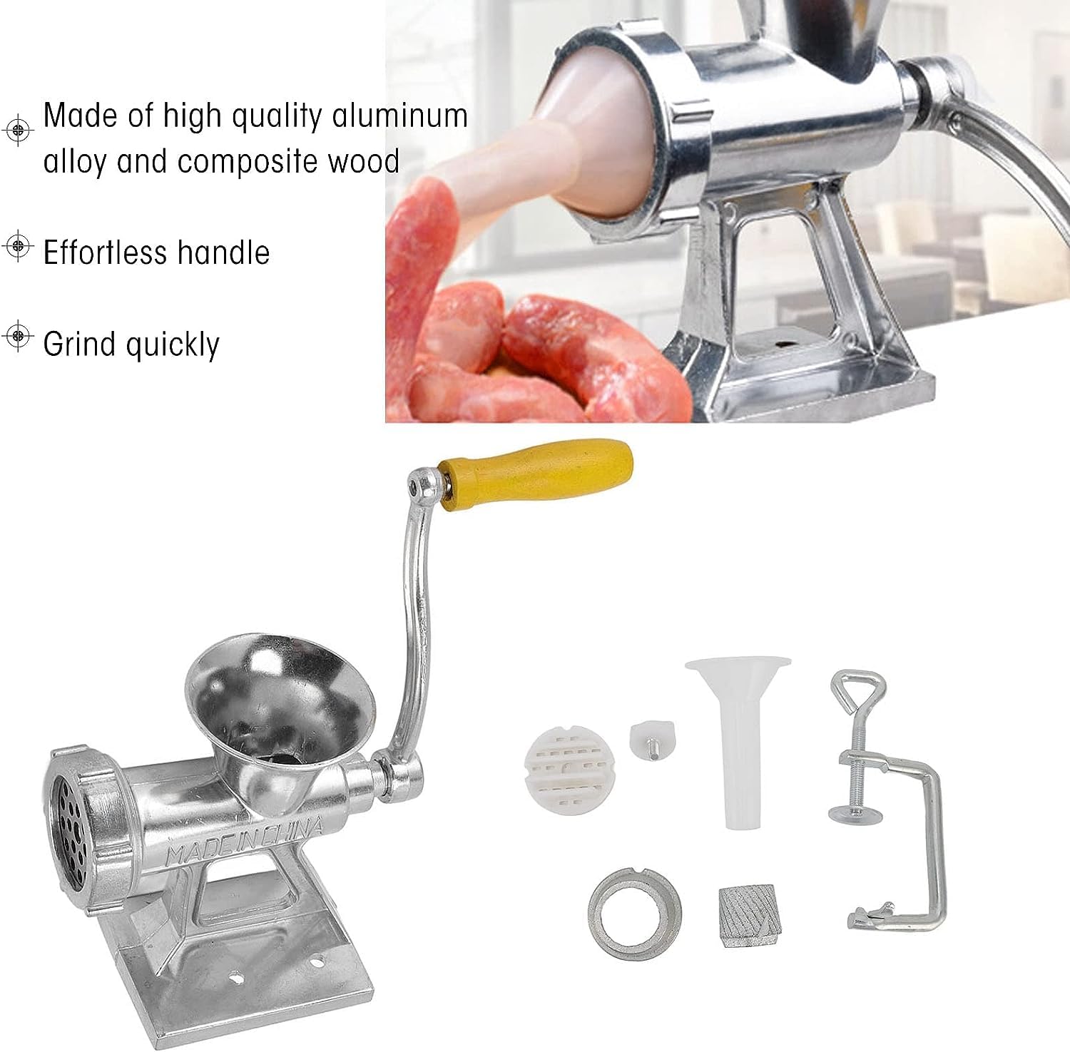 Amazon｜ミンチ機 手動式ミンサー ミートチョッパー 304ステンレス