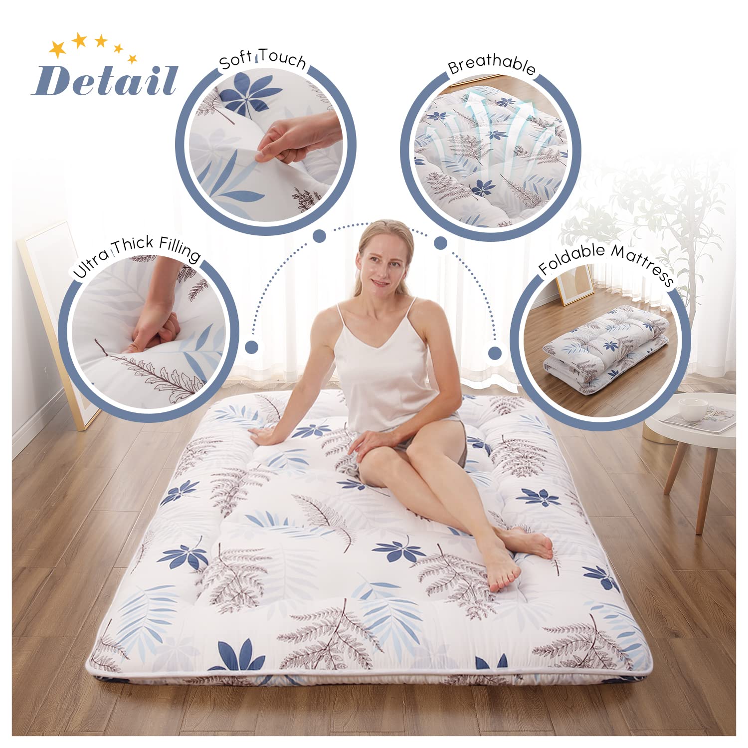 Amazon.com: Zelladorra Japanese Floor Mattress, Futon Mattress