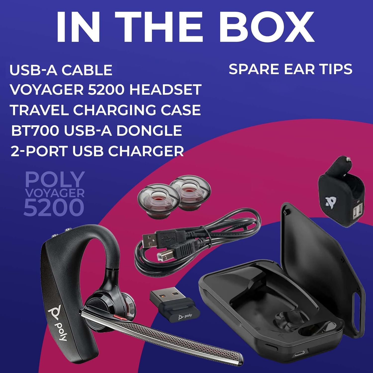 Amazon.com: Plantronics Poly Voyager 5200 UC Bluetooth Headset