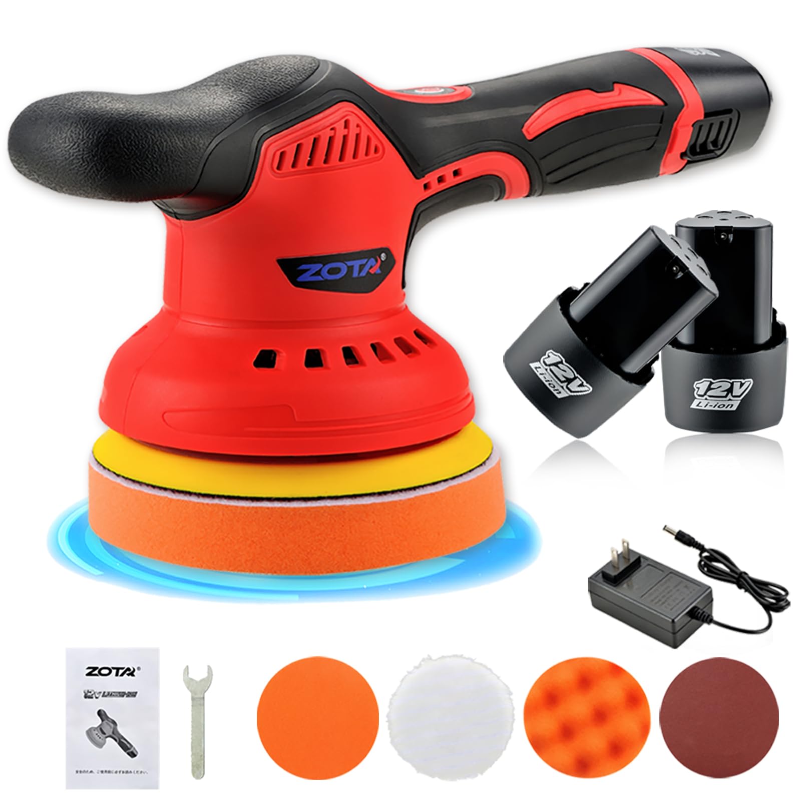 Amazon | ZOTA ポリッシャー 車, 125mm ポリッシャー コードレス