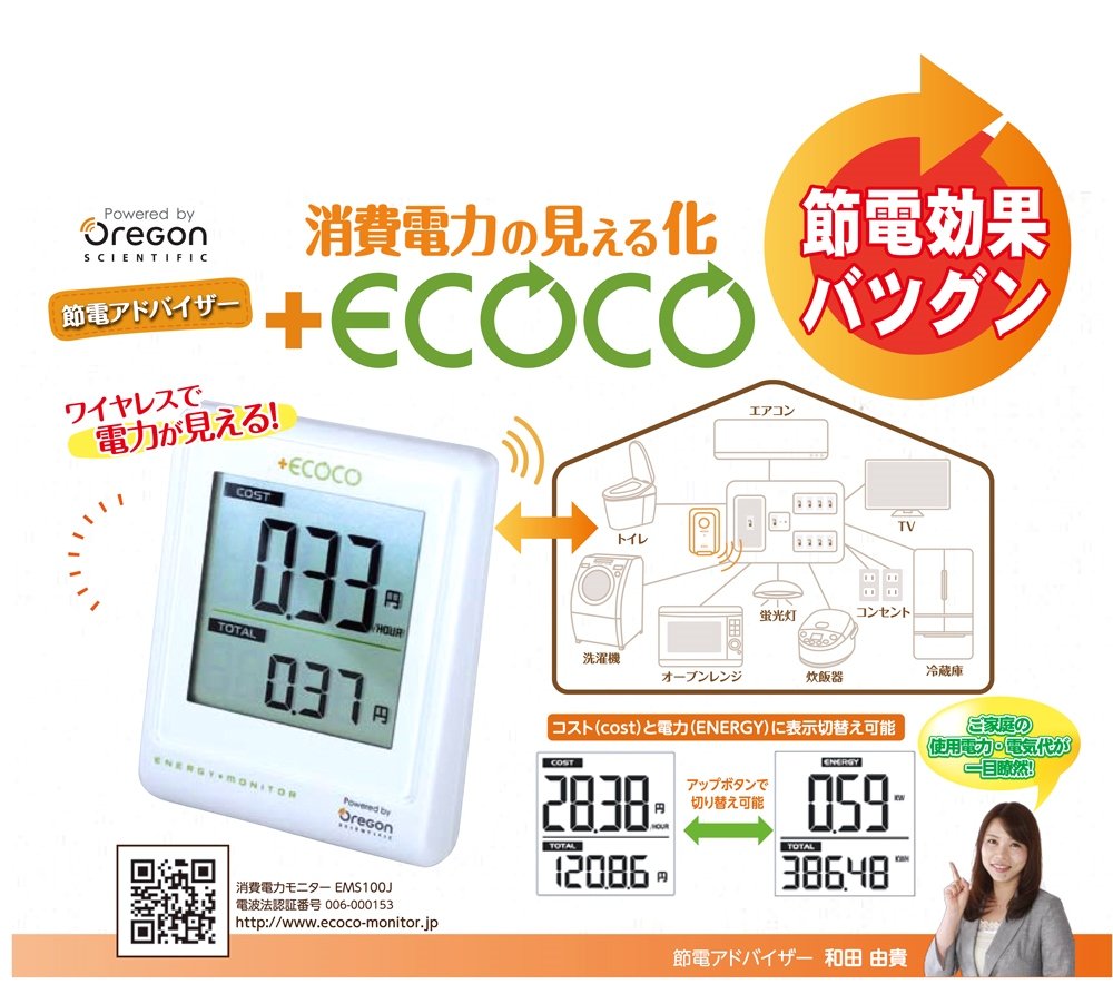 Amazon.co.jp: Oregon 電力計 無線 節電アドバイザー ecoco EMS100J