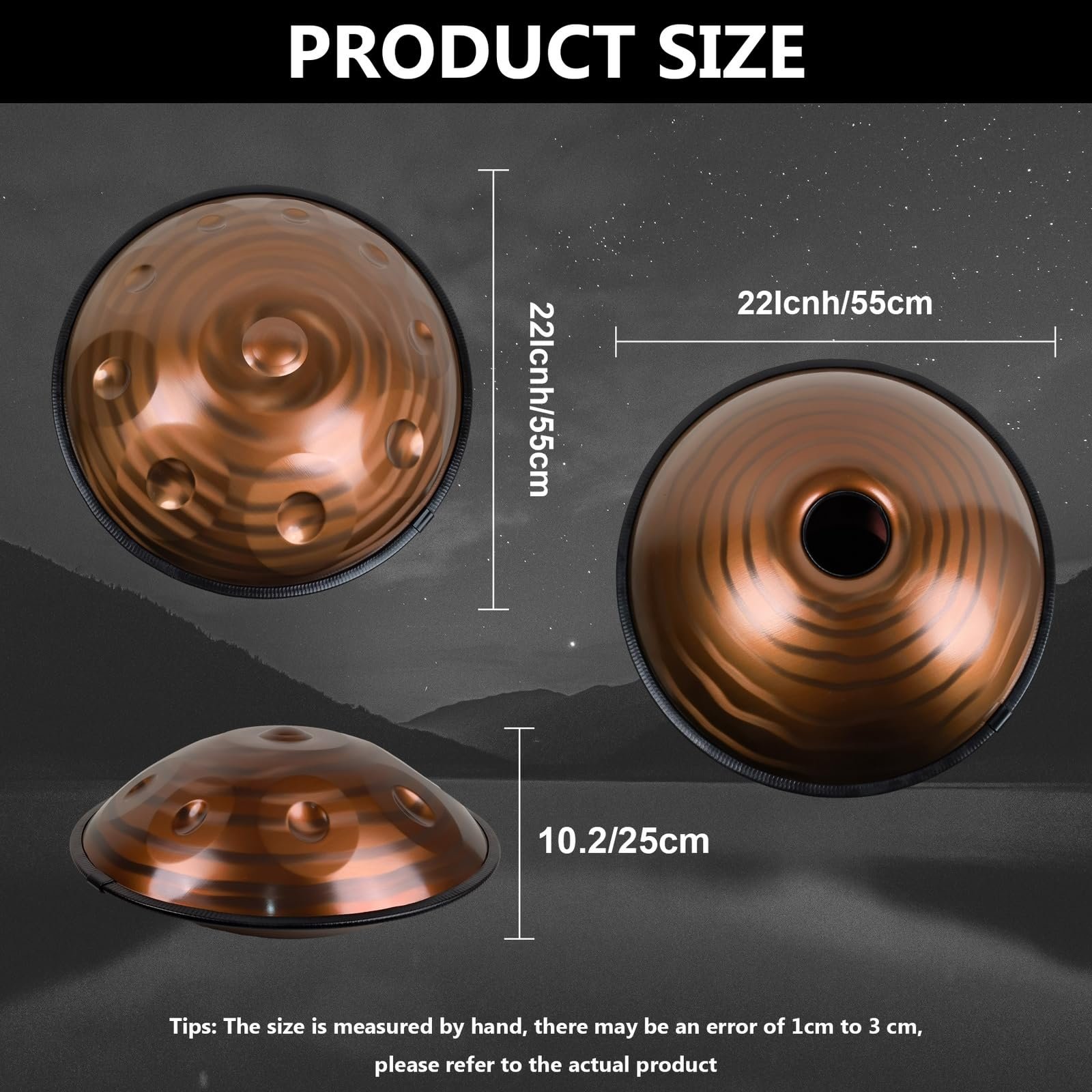 Amazon | ハンドパン d マイナー 打楽器（ゴールド - 432hz - 10音