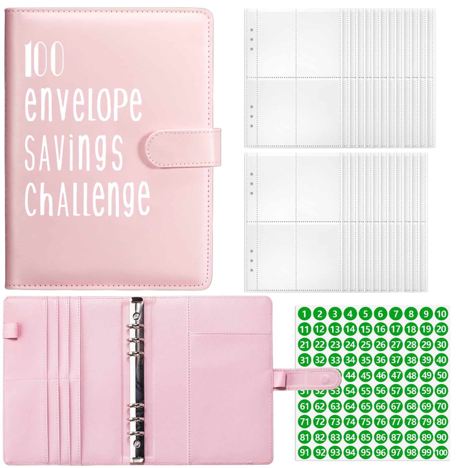 Amazon | DY.2ten A5 100日お金節約チャレンジ 6穴 予算バインダー