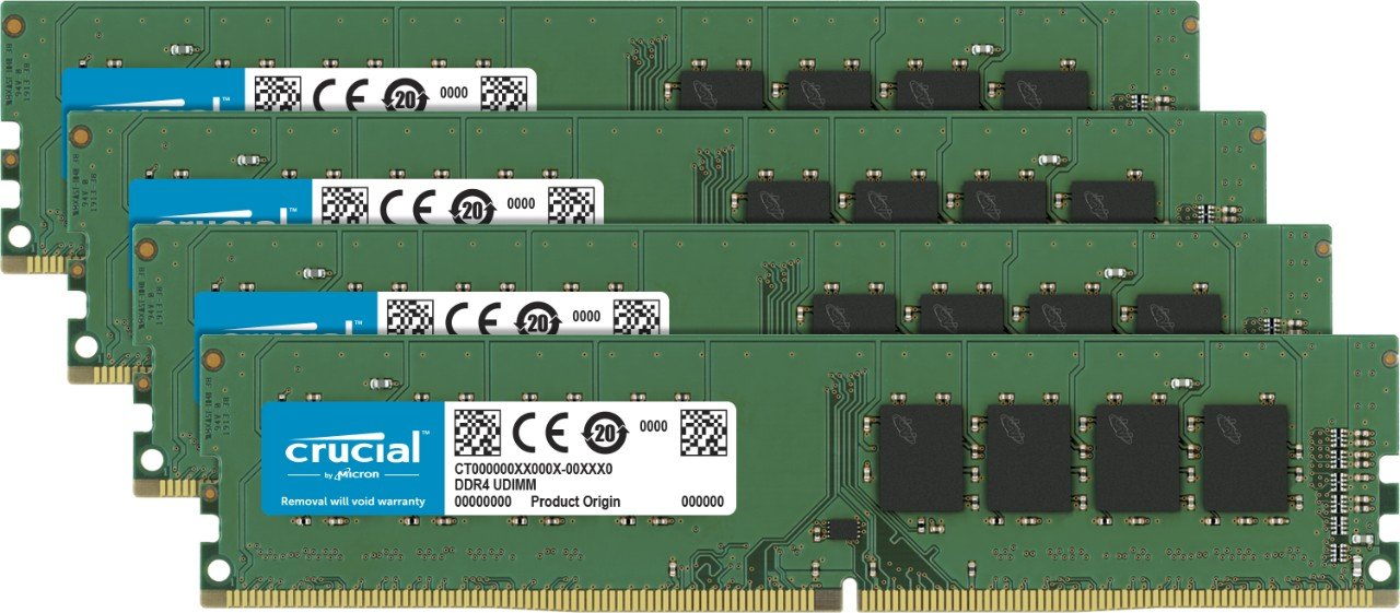 Crucial 32GB Kit (8GBx4) DDR4 2400 MT/s (PC4-19200) SR x8 DIMM 288