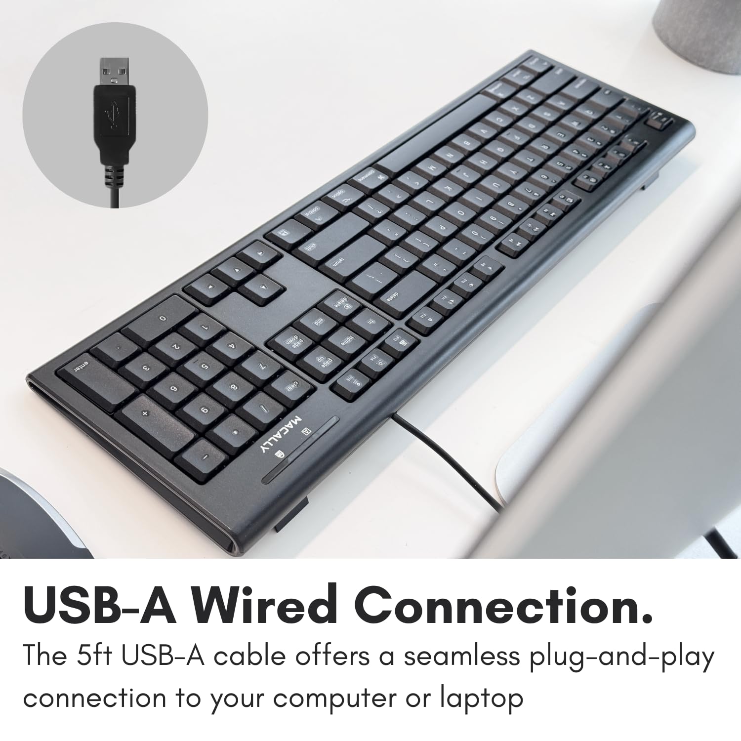 Amazon | Macally フルサイズUSB有線キーボードfor Mac Mini/Pro、iMac