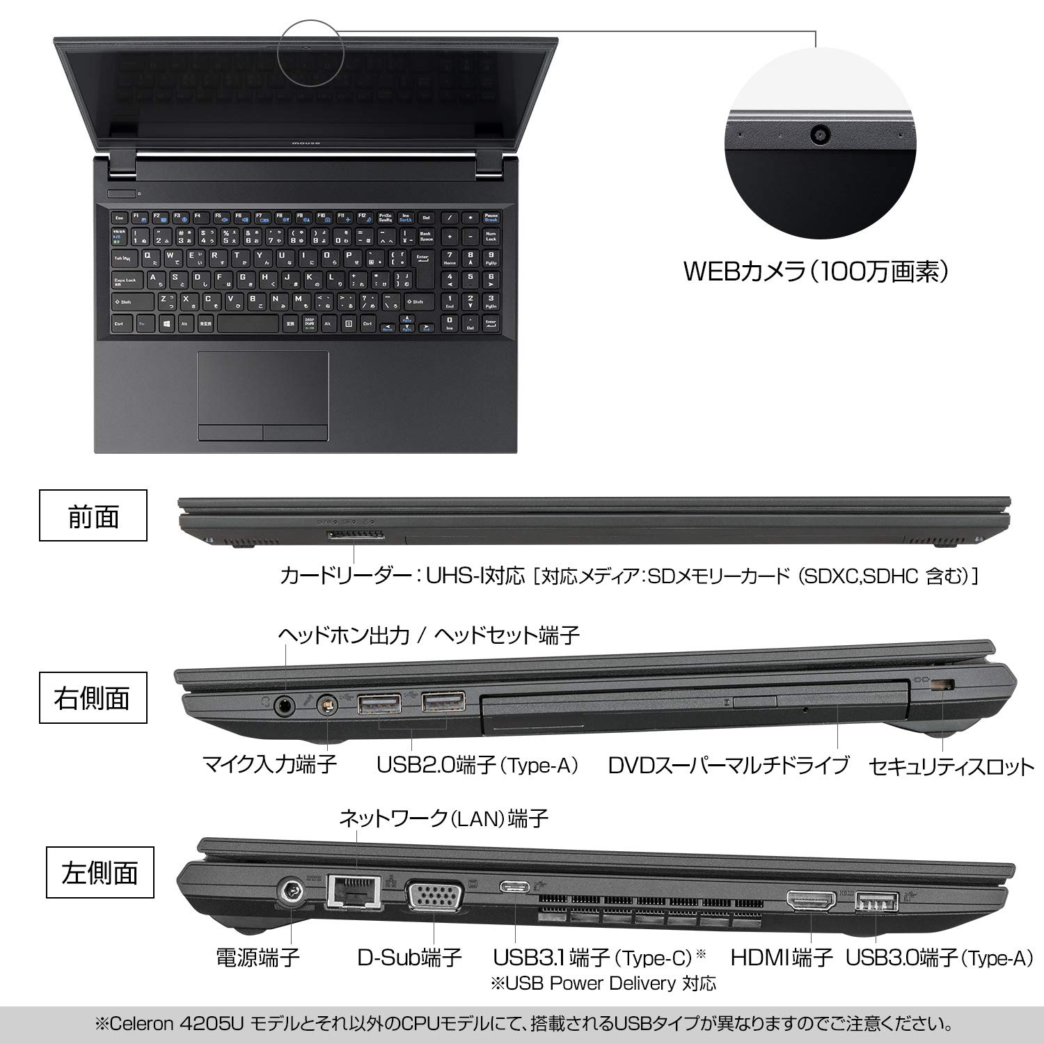 Amazon.co.jp: mouseノートパソコン 15.6型 MB-J308SHABPZI/Corei3