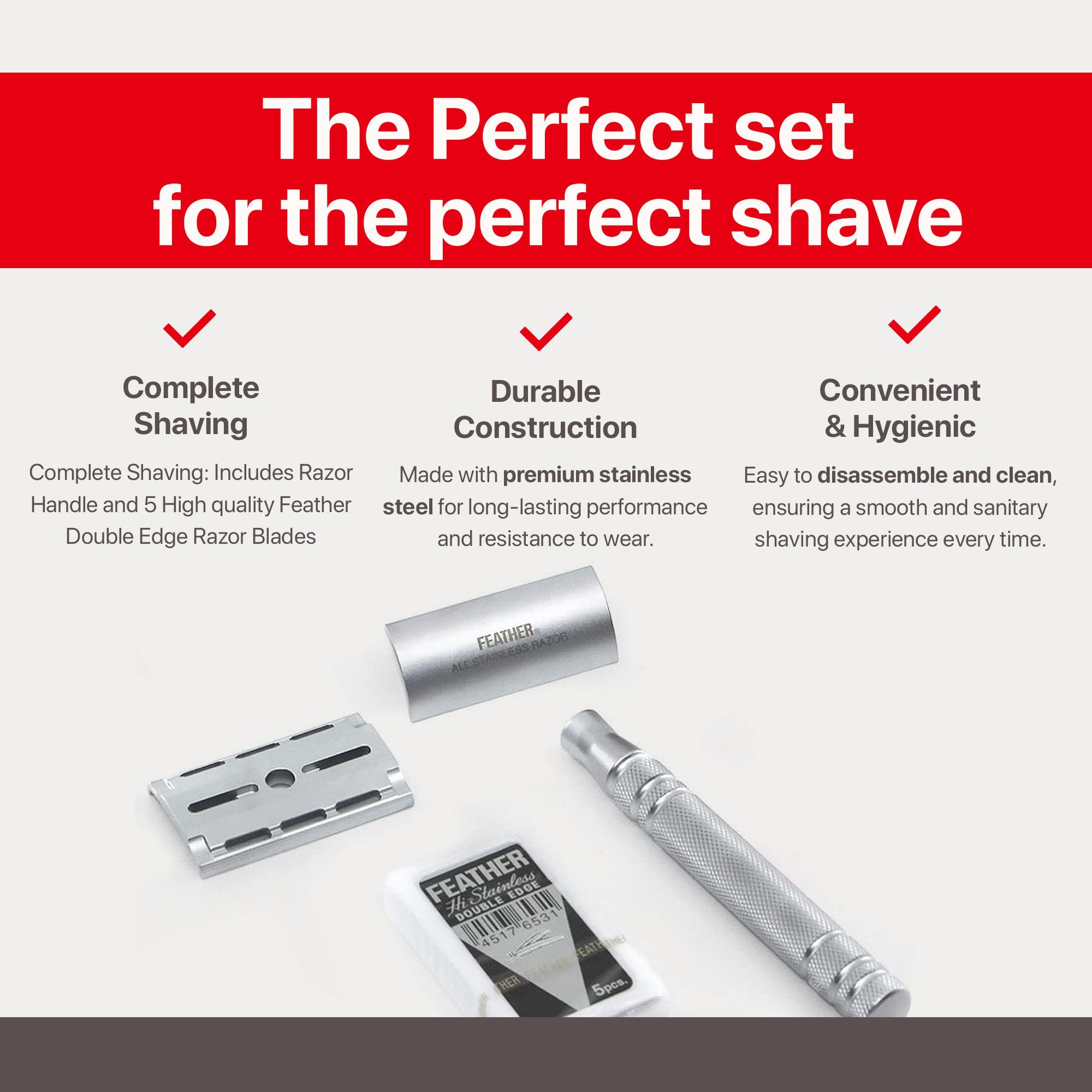 Feather All Stainless Steel Double Edge Shaving Razor : Amazon.ca
