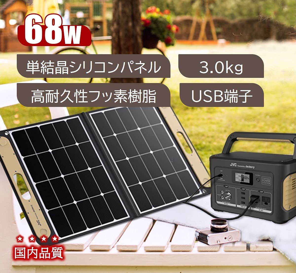 Amazon | JVCケンウッド BH-SP68-C ポータブルソーラーパネル | 太陽光