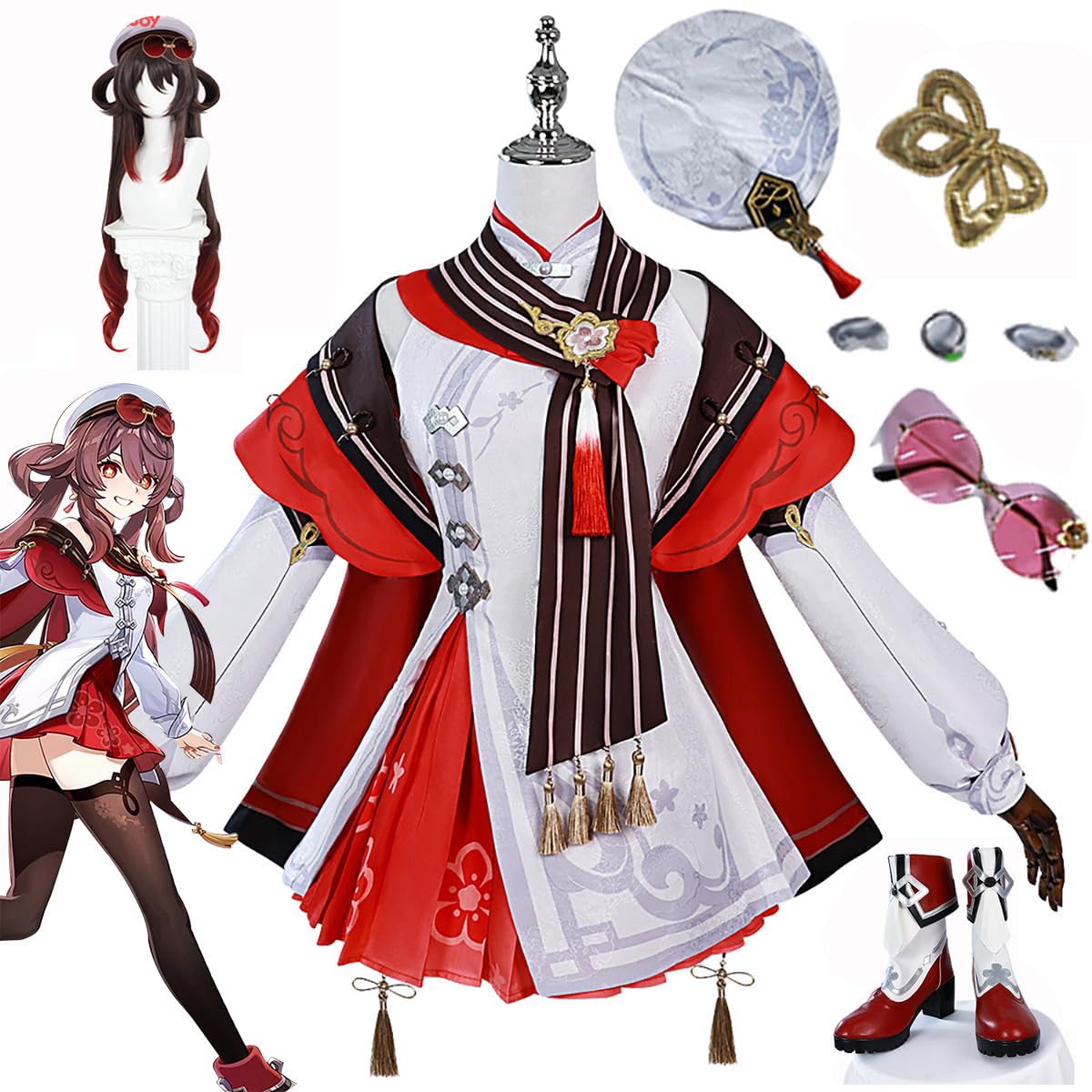 Amazon.co.jp: 原神 胡桃 コスプレ衣装 5.3海灯節 フータオ 新