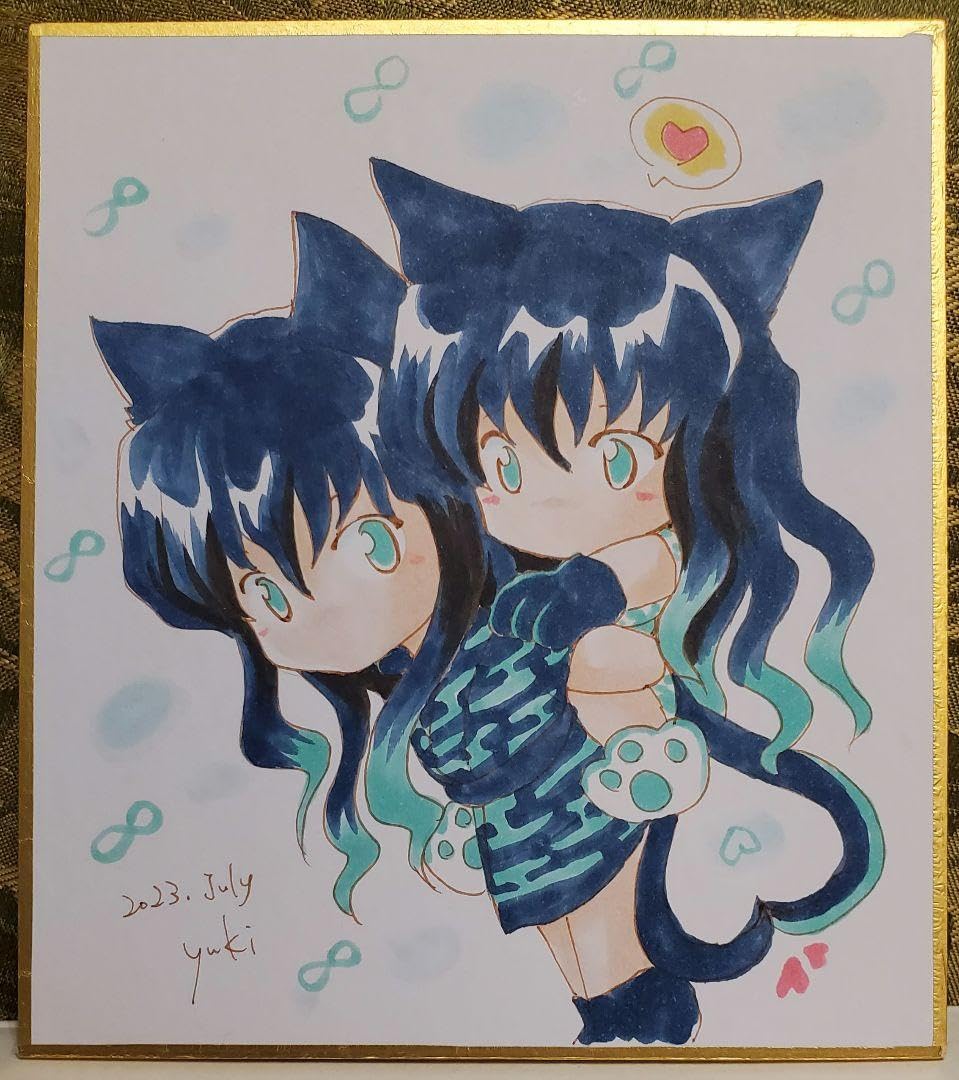 Amazon.co.jp: 手描きイラスト 鬼滅 時透無一郎 無一郎 有一郎 猫 ミニ