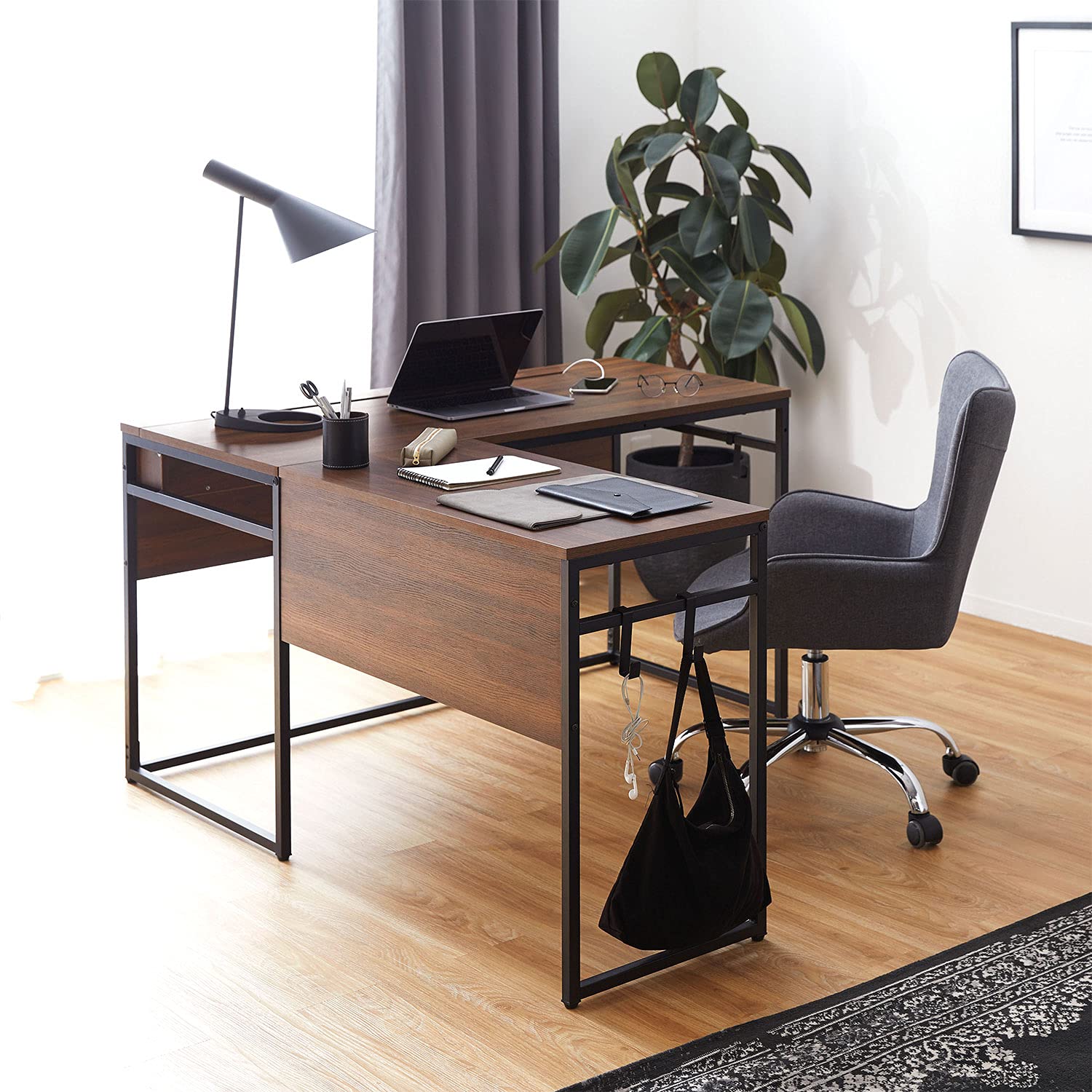 Amazon | LOWYA ロウヤ パソコンデスク 学習机 勉強机 L字 デスク