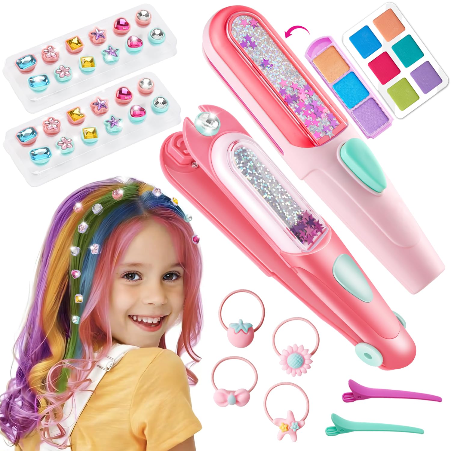 Amazon.com : Temporary Hair Chalk with Hair Gem Stamper Kit, Hair