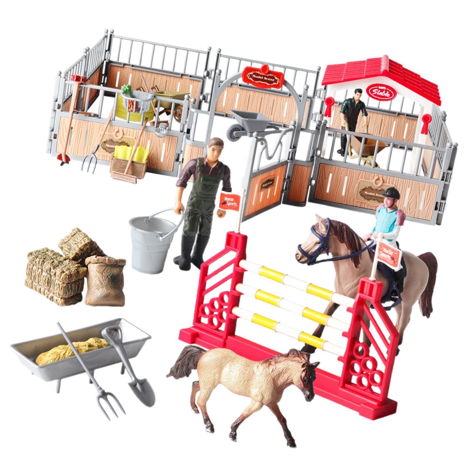 Amazon.co.jp: STARTIST 馬と騎手プレイセット リアルな乗馬玩具 馬