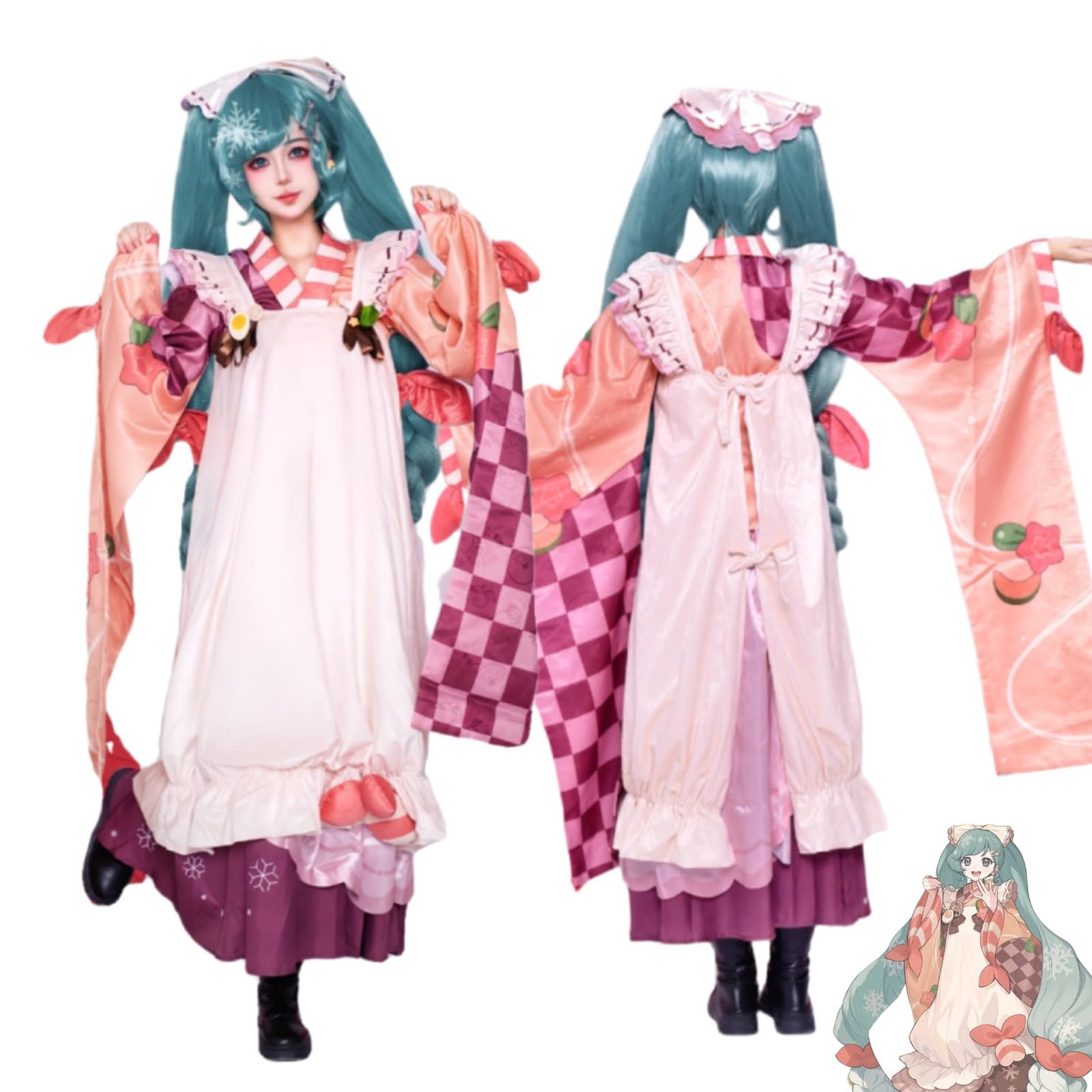 Amazon.co.jp: 雪ミク 2024 新衣装 初音ミク コスプレ衣装セット 髪飾