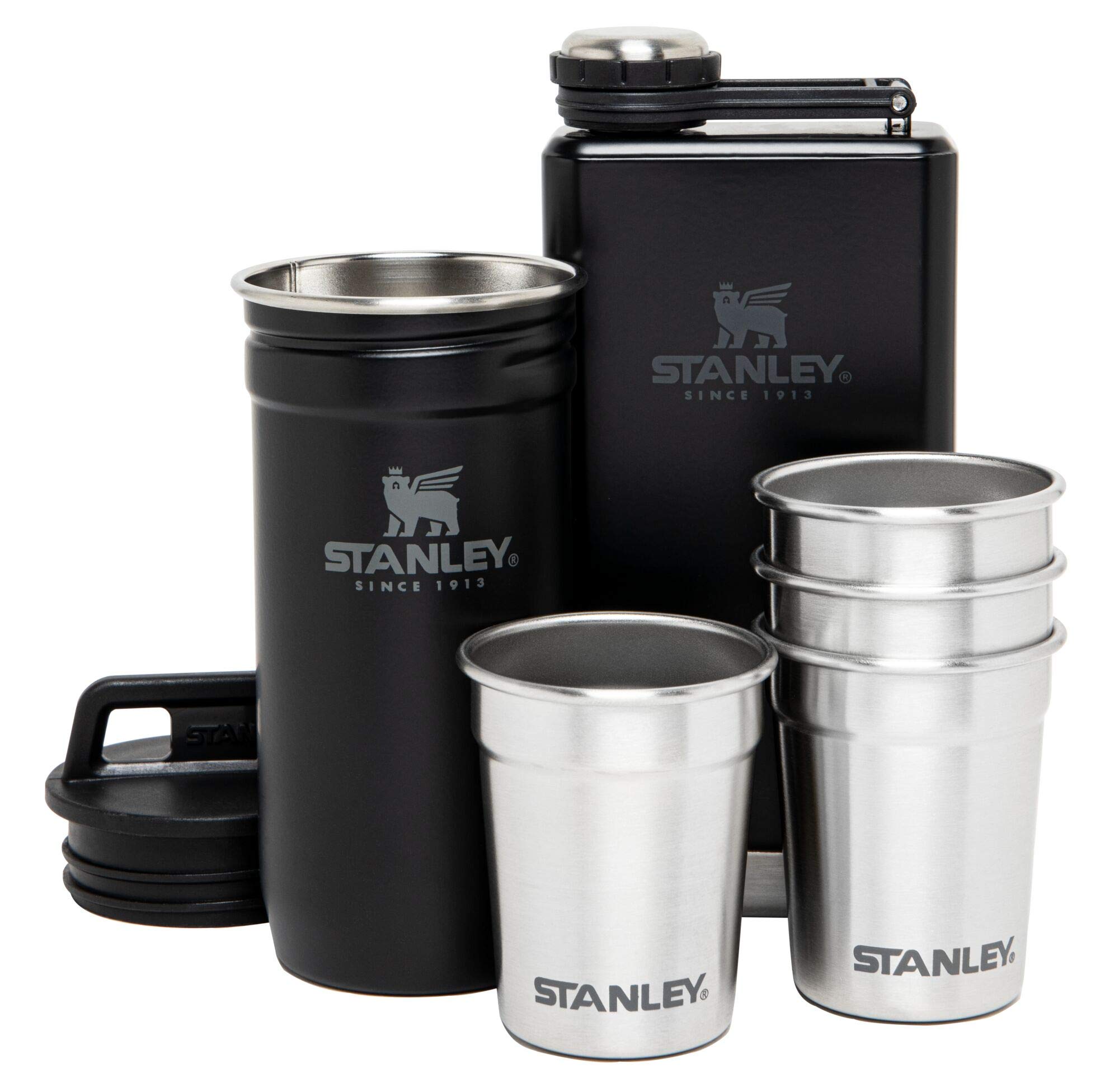 Stanley Adventure Pre-Party Flask and Nesting Shot Glass Set | 8