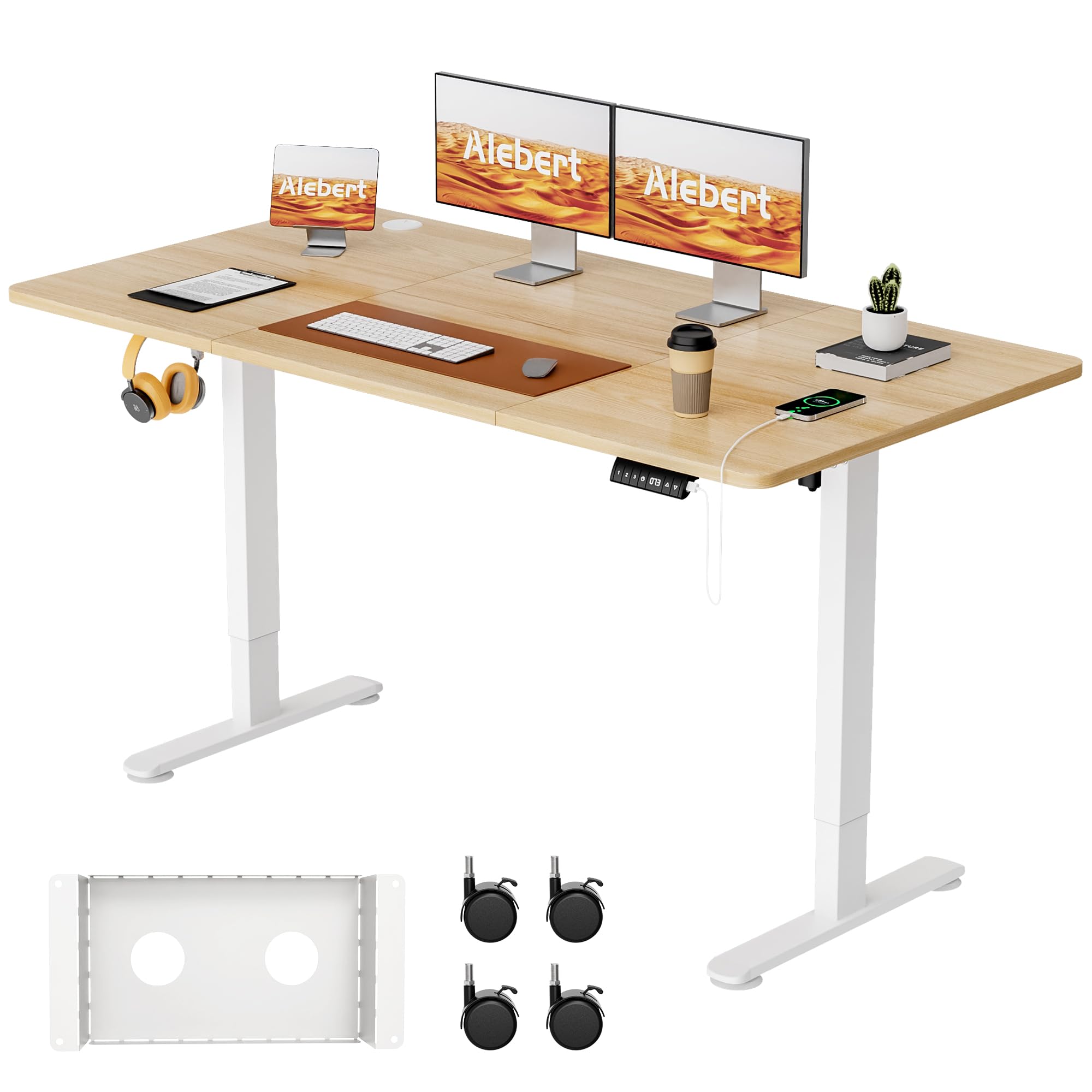 Amazon | Alebert｢アレベルト｣ 電動式 昇降デスク 昇降式デスク 幅140