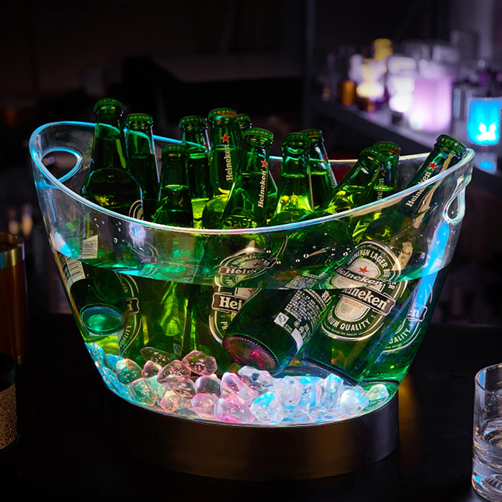 Lamborghini オレンジ・イエローセット 光るシャンパンクーラー付き