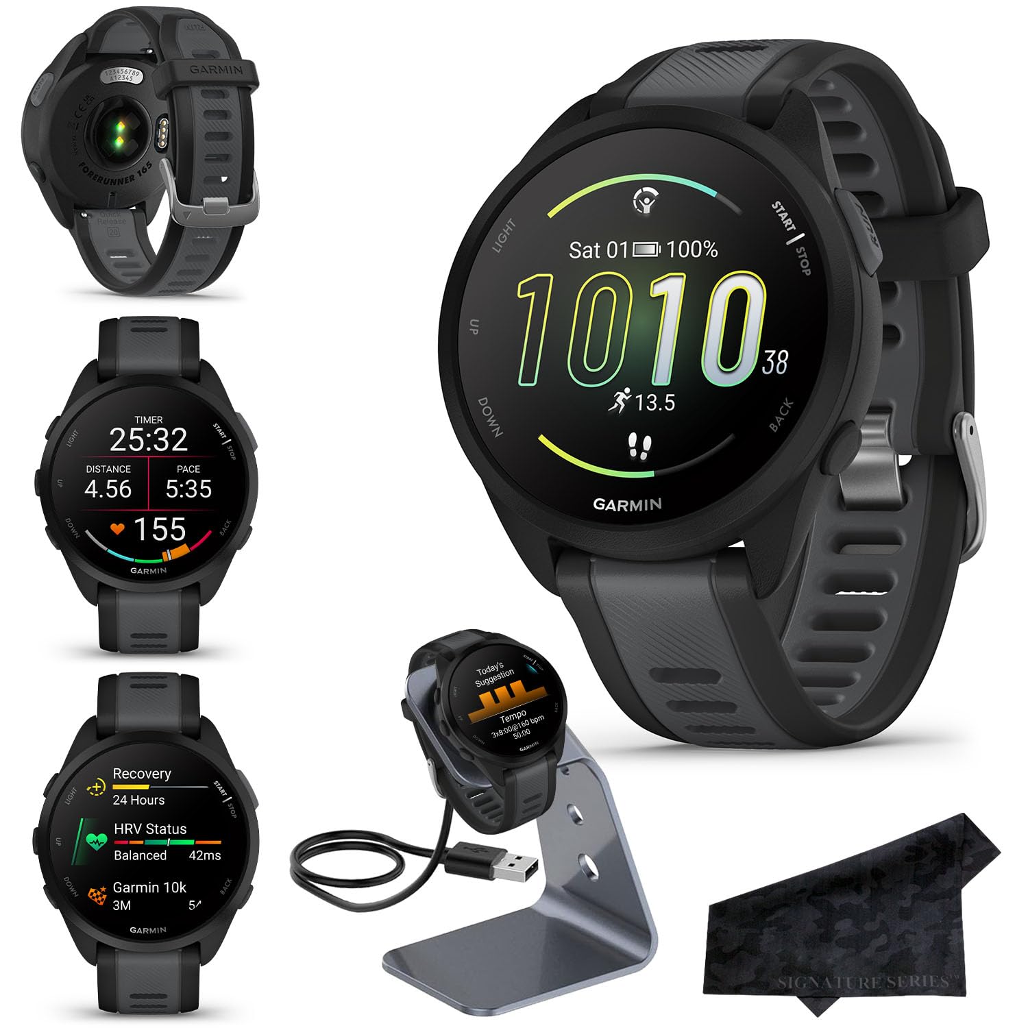 Amazon.com: Garmin Forerunner 165 GPS Running Smartwatch, Black