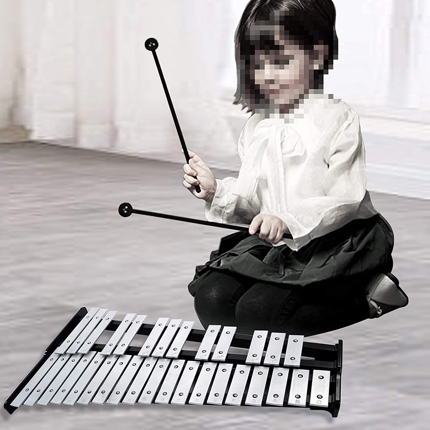 Amazon | 32音 鉄琴 折り畳み グロッケン 卓上鉄琴 ブラケットを含み