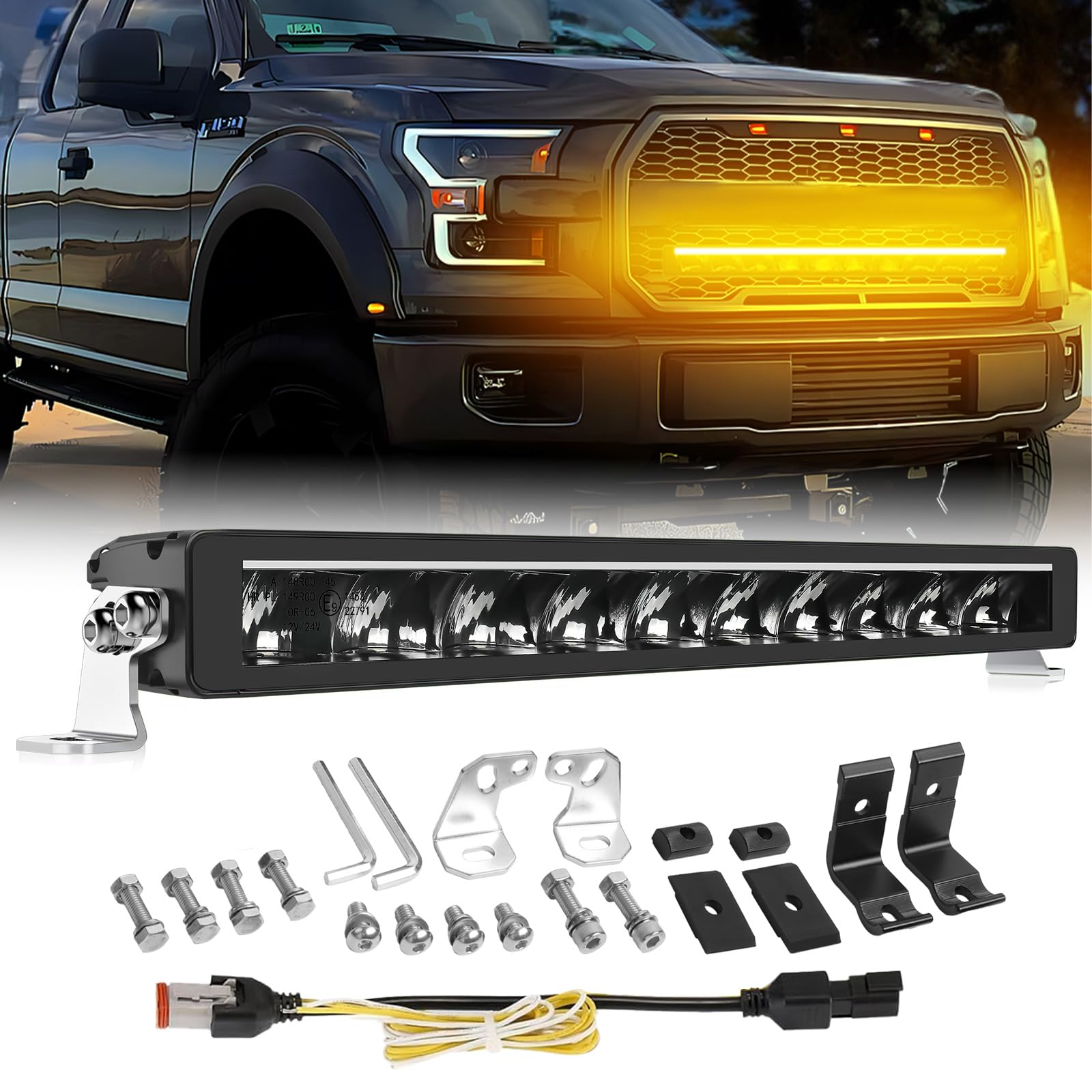 Amazon.co.jp: BraveWAY LED ライトバー シングル 21 インチ スリム 1