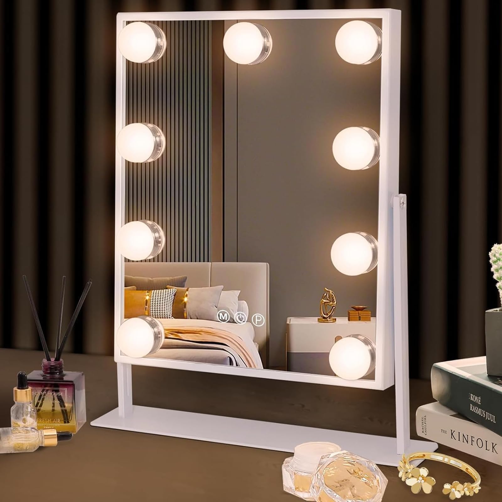 Amazon.co.jp: Hansong 女優ミラー ハリウッドミラー 卓上ミラー 化粧