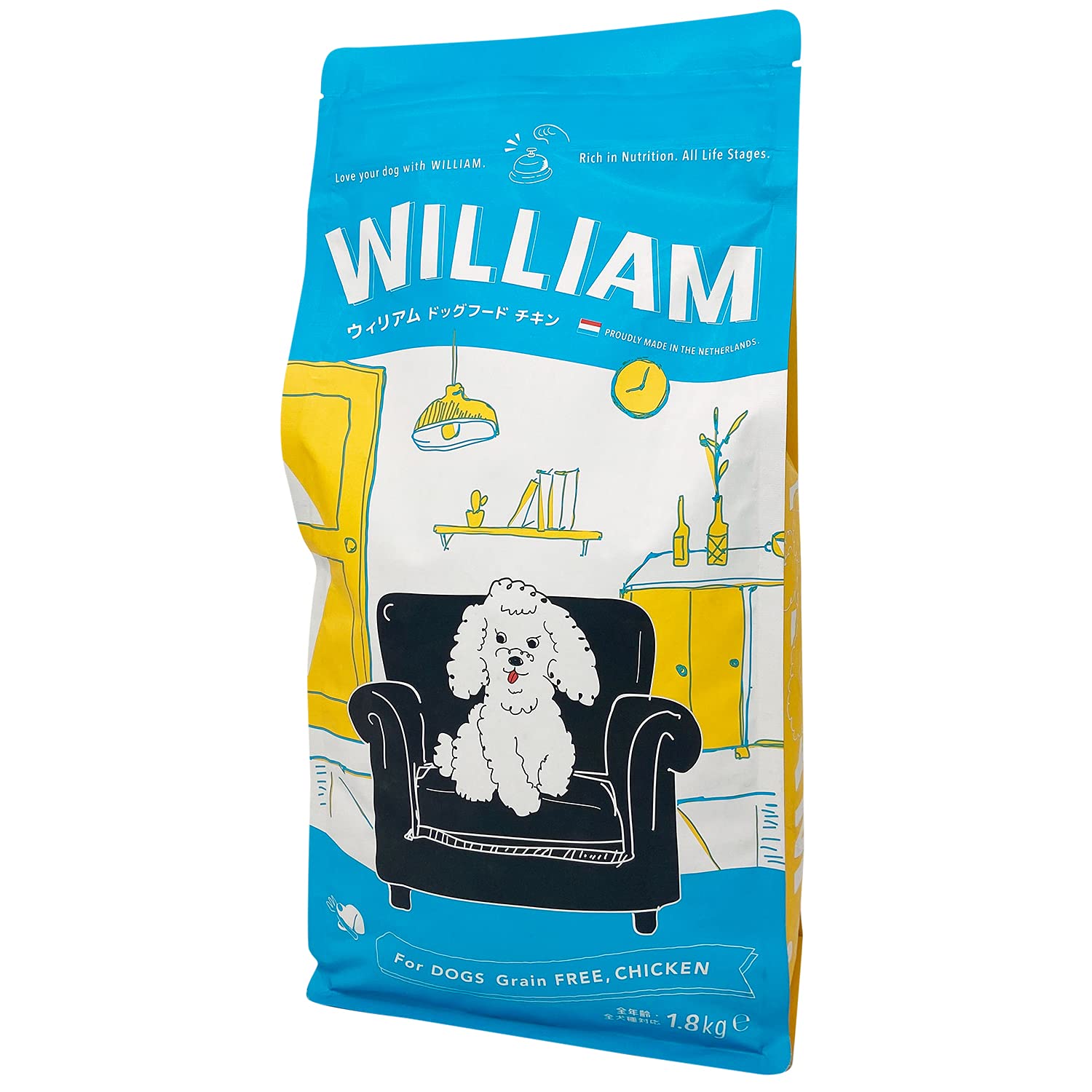 Amazon.co.jp: ウィリアムドッグフード チキン 1.8kg グレインフリー