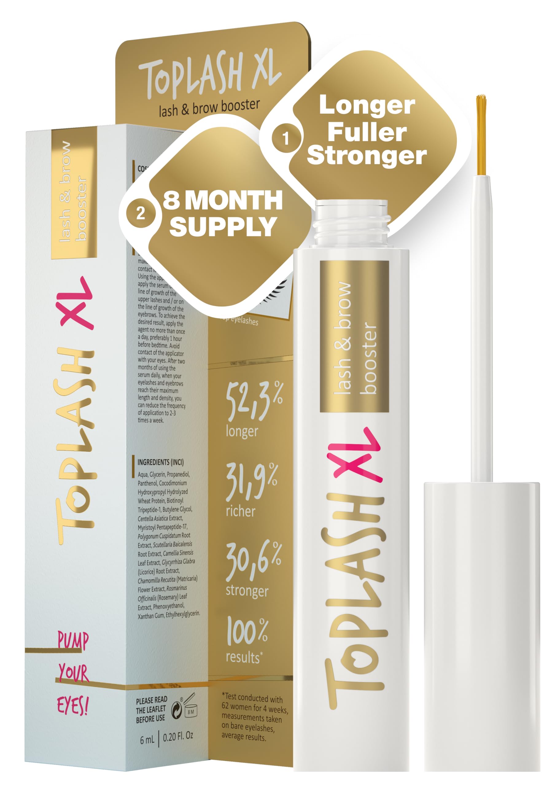 Amazon.com: TOPLASH XL Lash and Brow Booster, Growth Serum with