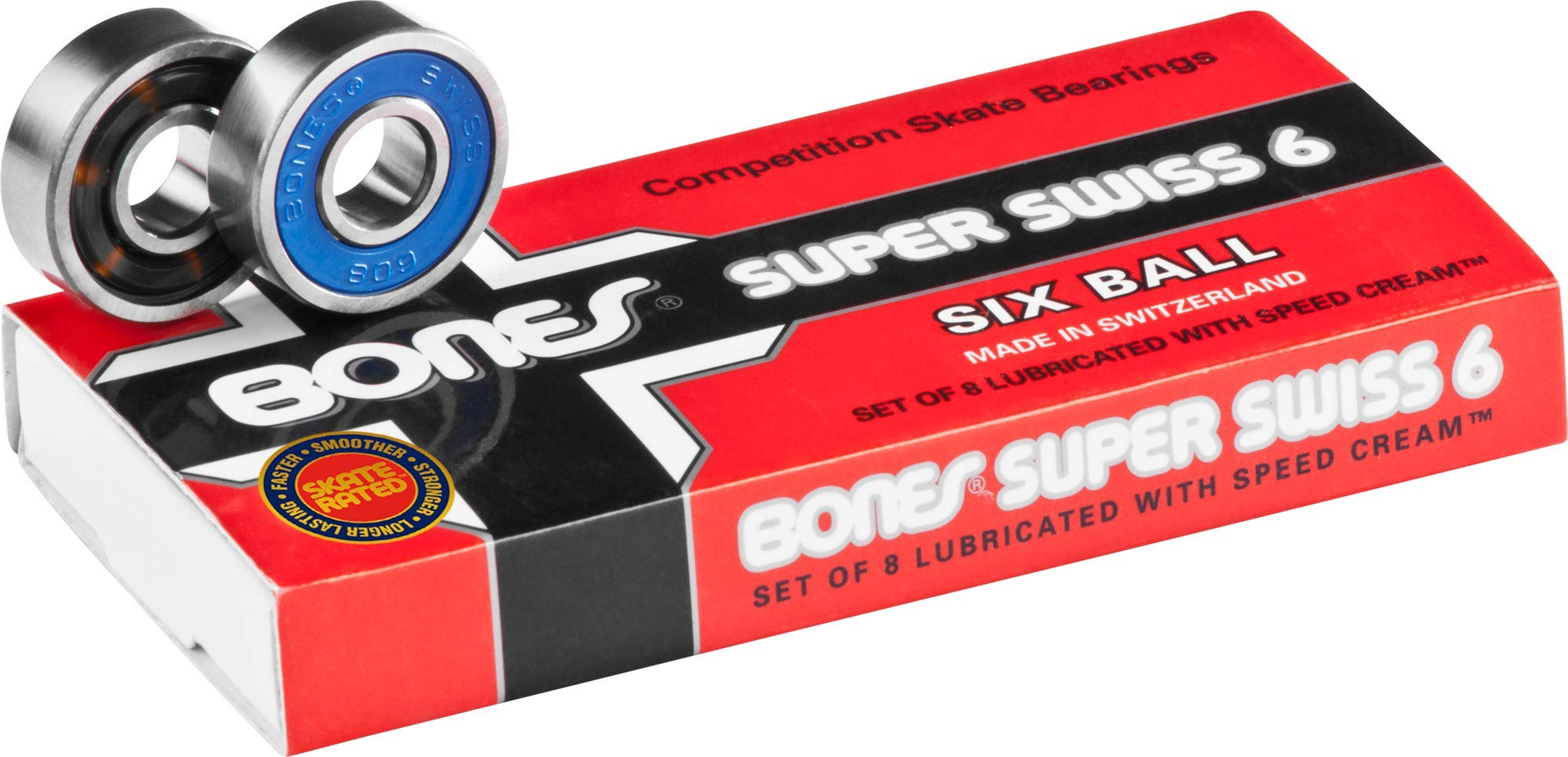 Amazon.com : Bones Super Swiss 6 Skateboard Bearings 8 Pack