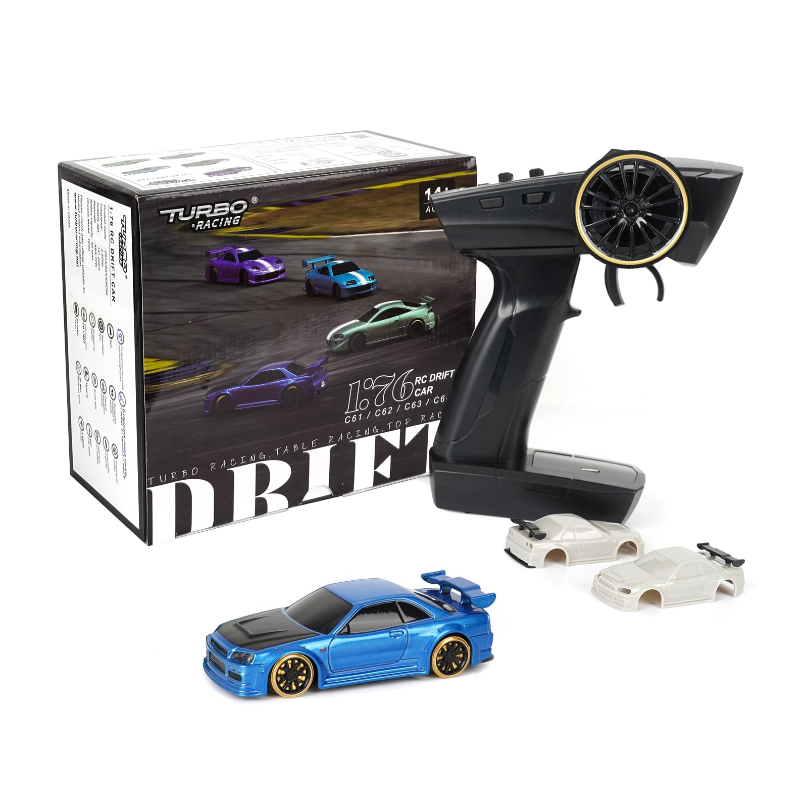 Amazon.com: SVERTIBO Turbo Racing 1:76 Scale Drift RC Car, Table