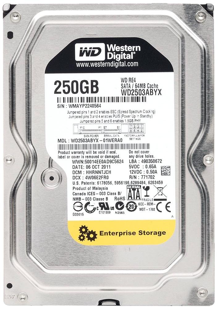 Amazon.com: 250GB 7200RPM 64MB Cache SATA 3Gb/s- RE4 - WD2503ABYX
