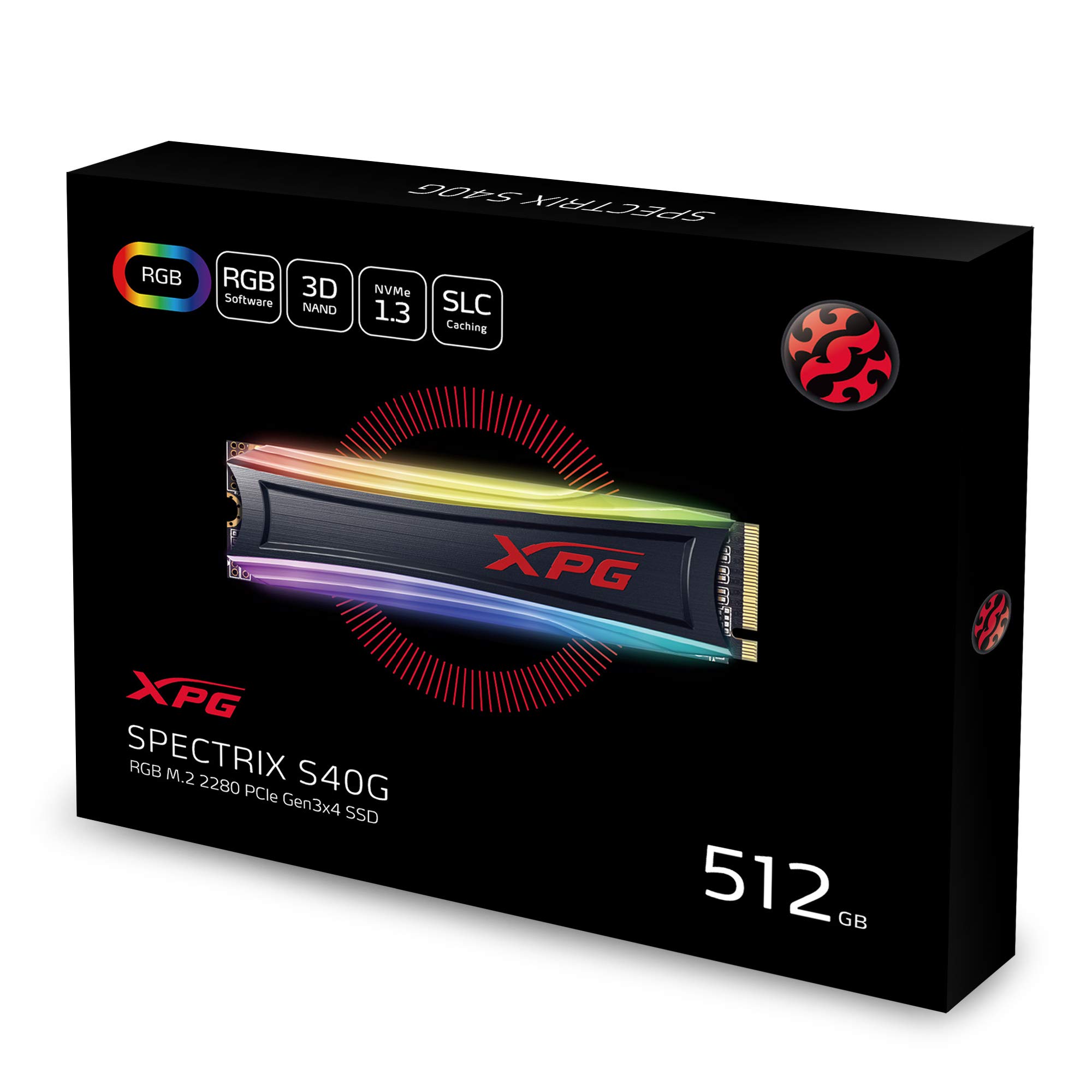 ADATA XPG S40G 512GB RGB M.2 Internal Solid State Drive Gaming-SSD